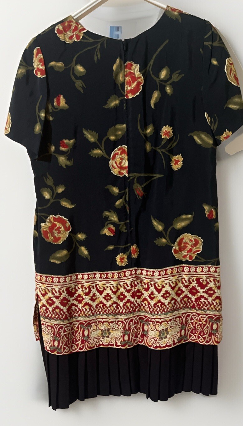 VTG 1980s Positive Attitude Women’s 12 Flapper Style Rayon Dress Boho Overlay