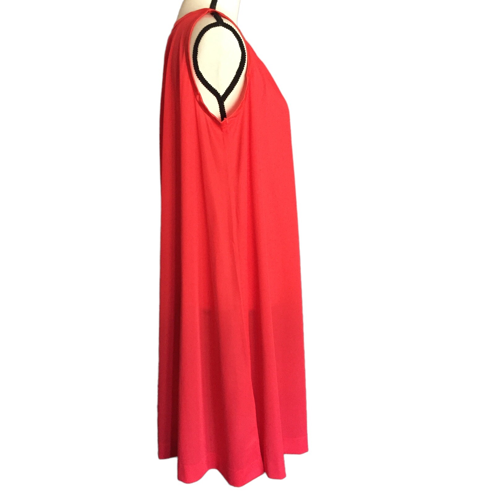 VTG Gossard Artemis Red Nylon Satin Trim Nightgown Swing Nightie Small USA Made