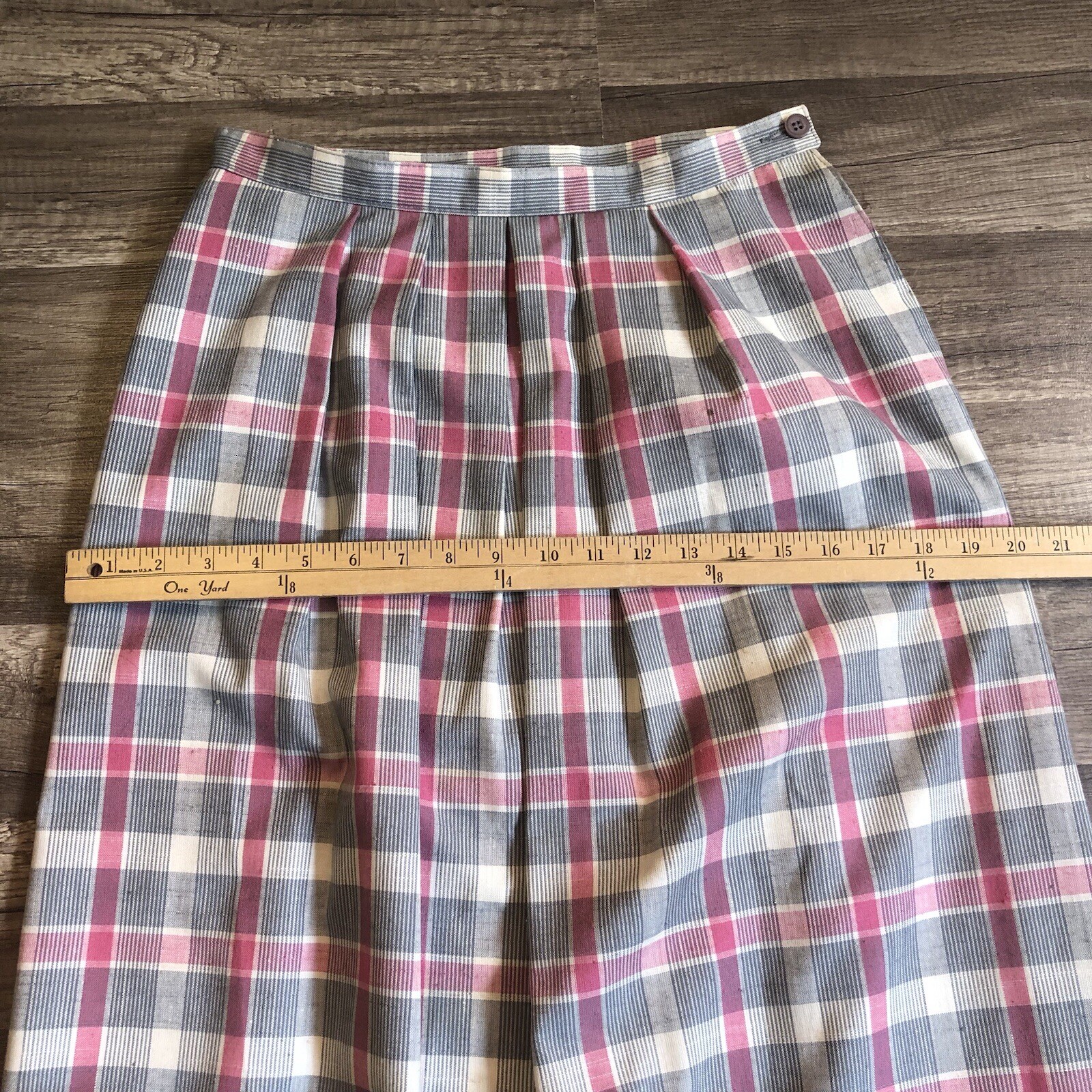 VTG Pendleton Country Sophisticates Skirt Womens S Pink Plaid Pleated Midi Silk