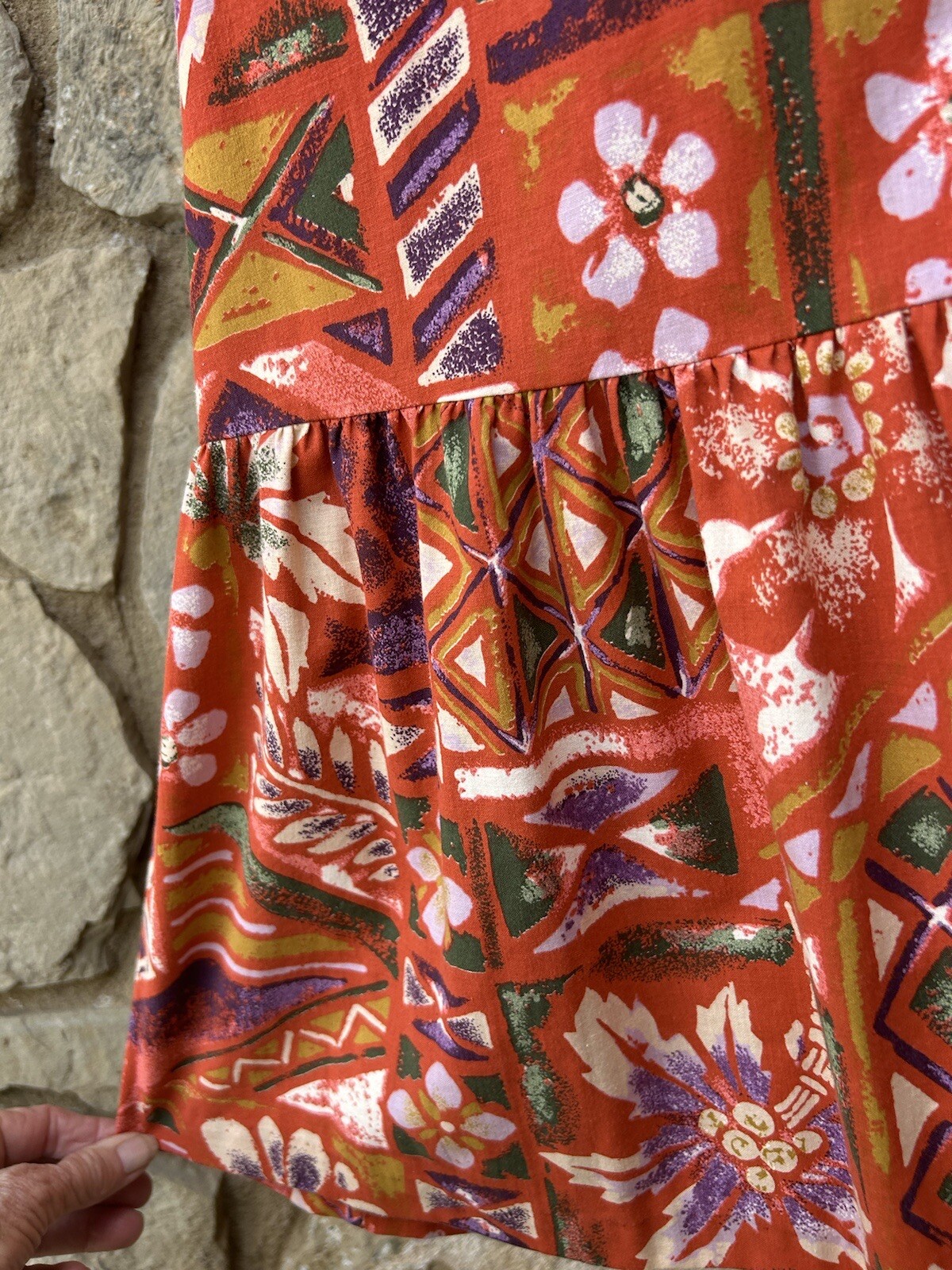 Vintage Brownstone Studio Duster House Dress Robe Size Medium Multicolor EC