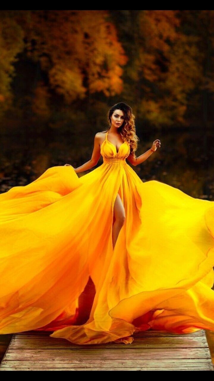 ANTIQUE YELLOW FLYING DRESS FOR PHOTOSHOOT SANTORINI BALL GOWN FOR WOMEN OR GIRL