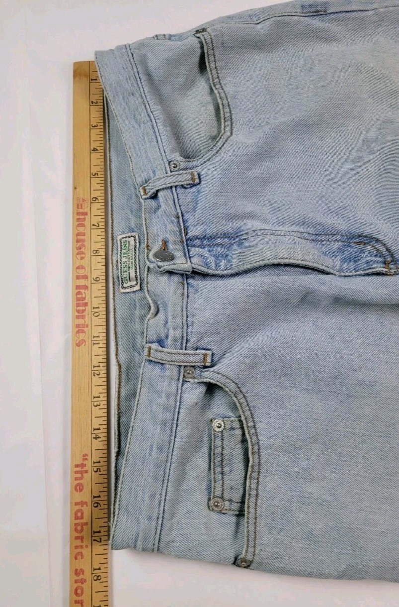 Vintage Guess 10001-30 USA Made Denim Jeans Tag 35″×27″ Light Wash Frayed Custom