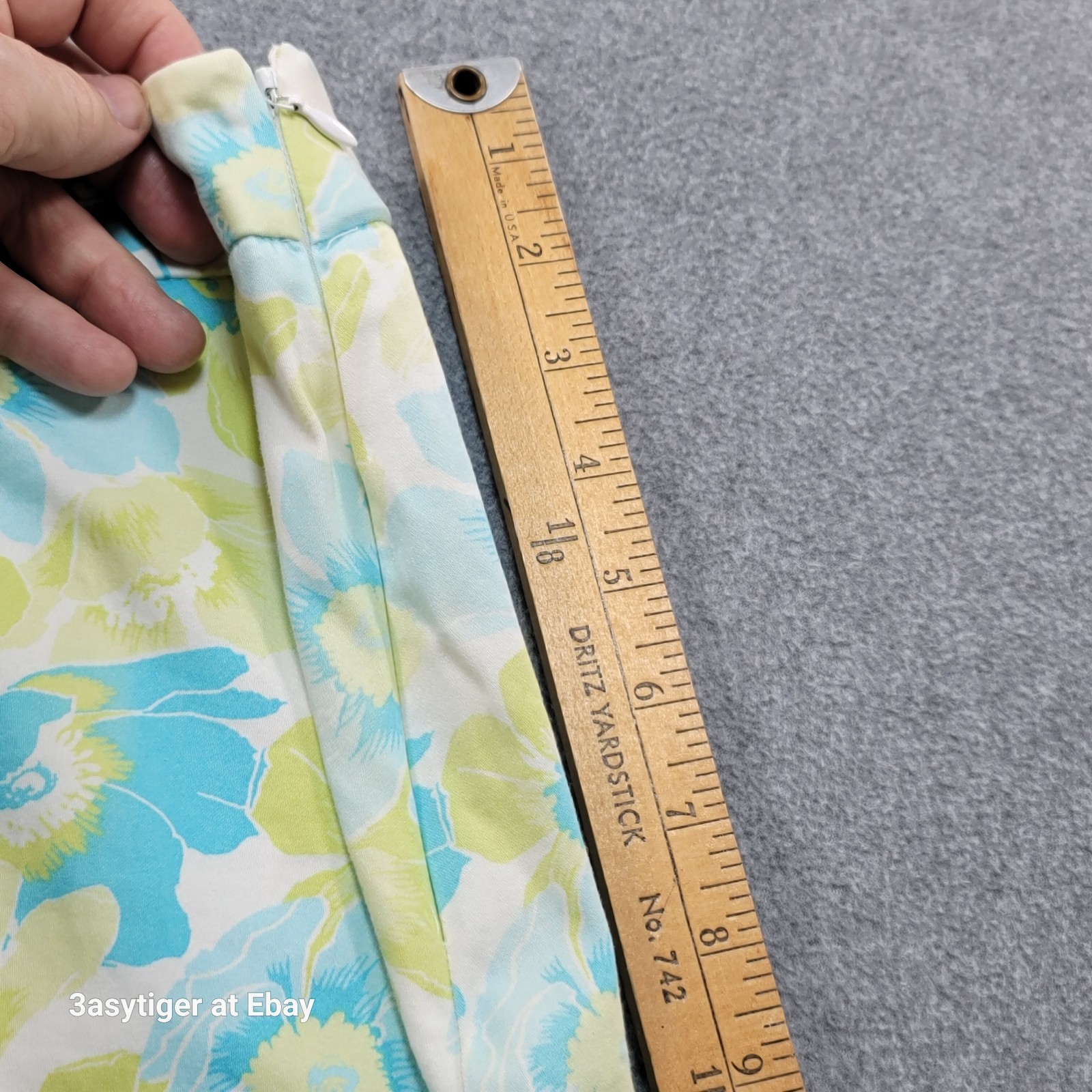 Vintage 90s Sport Skirt 16 Above Kne Blue Green Floral Stretch Retro Cottagecore