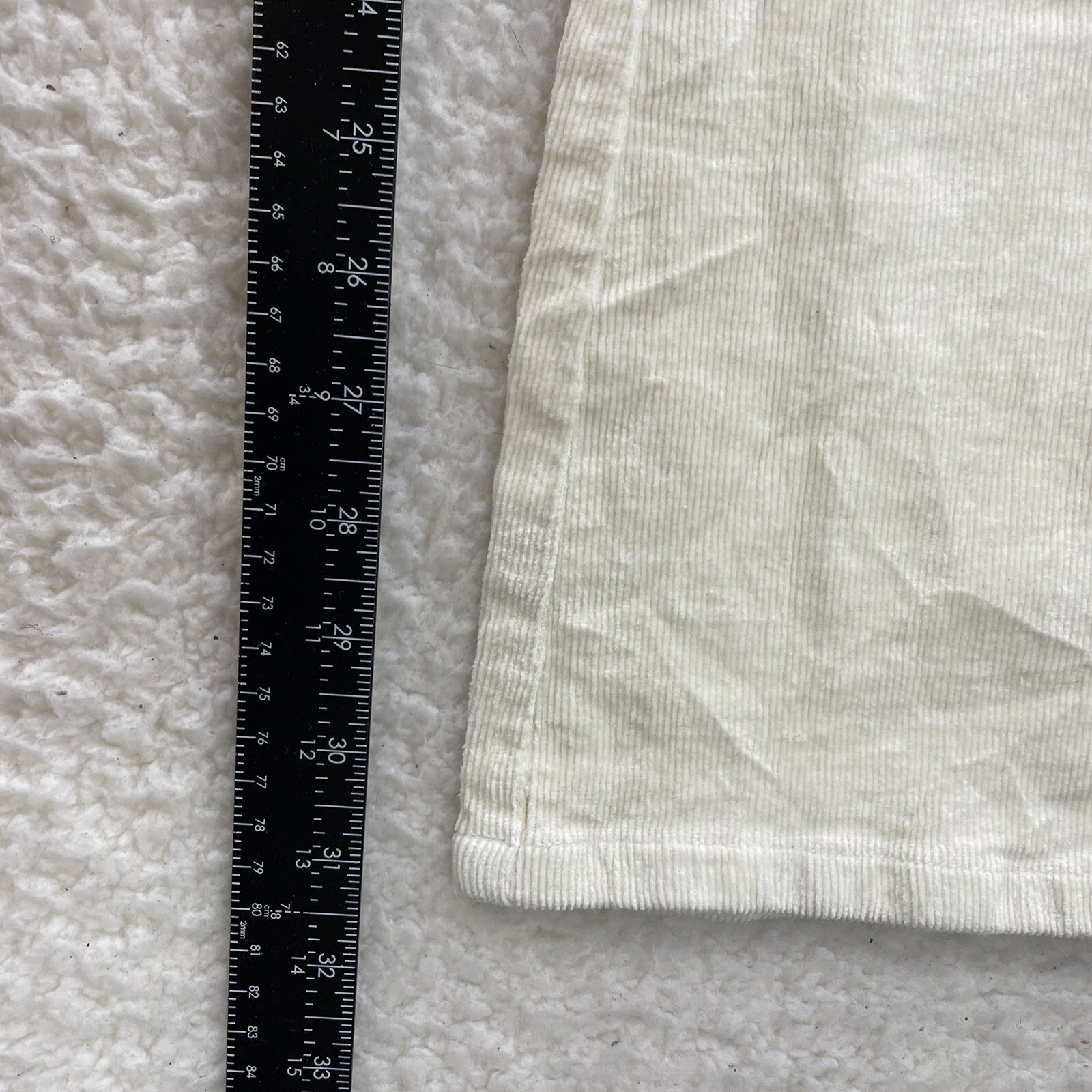 NEW NWT DEADSTOCK Y2K Vintage Corduroy Pants 12 14 31 32 White Cream Ivory Flare