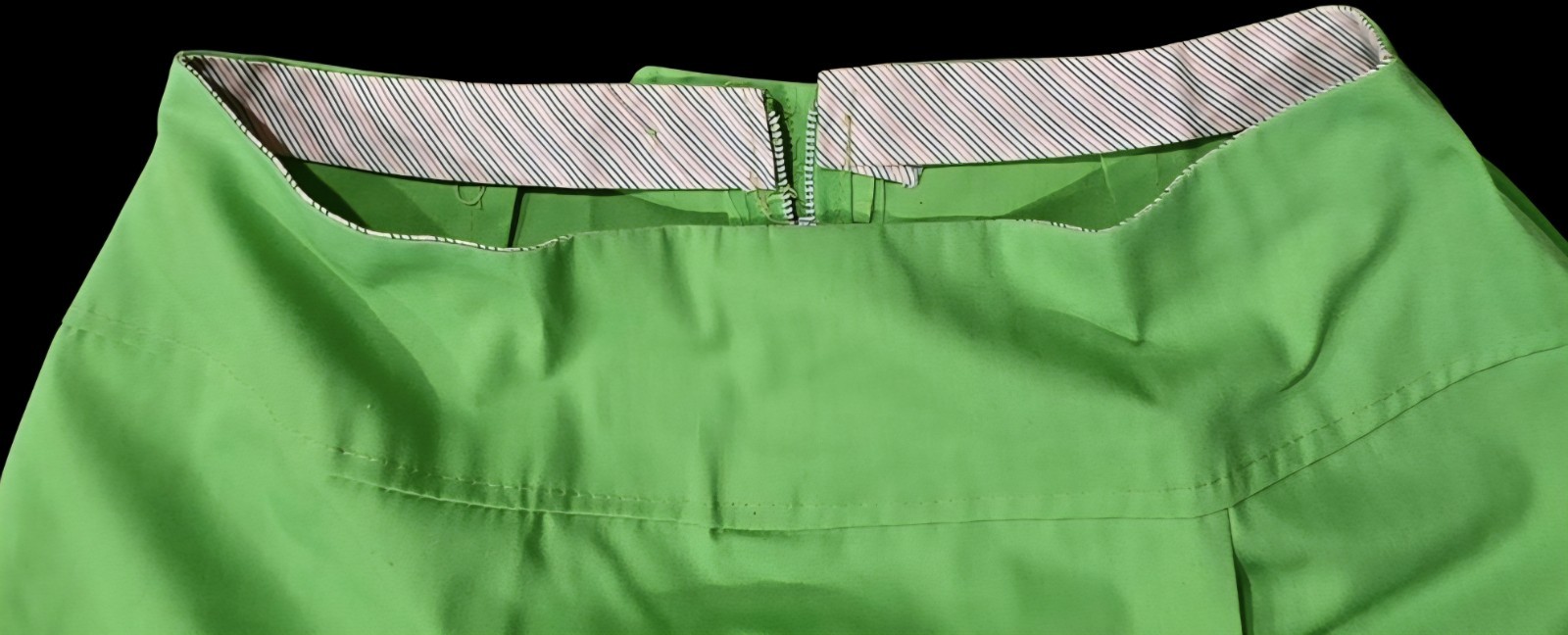 1960s SKORT Vintage Lime Green Button And Zipper Closure Handmade Size Small