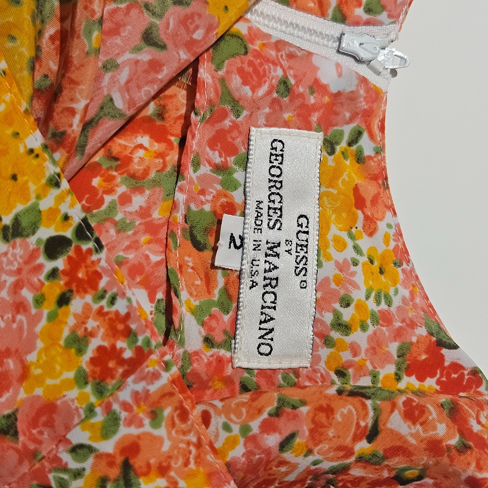 Vintage Guess by Georges Marciano 2 Floral Wrap Mini Dress 80s 90s Cottagecore