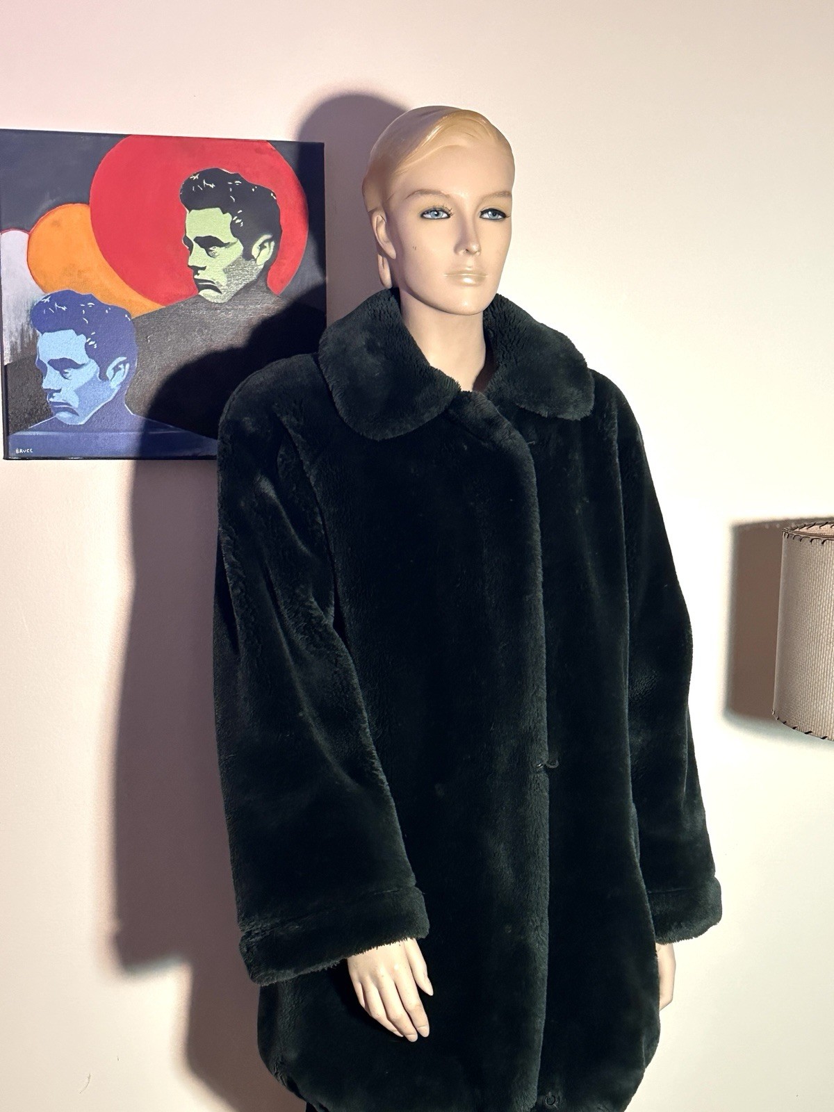 Vtg Dark Green Faux Fur Jacket J. Percy Marvin Richards St. Patrick’s Day !