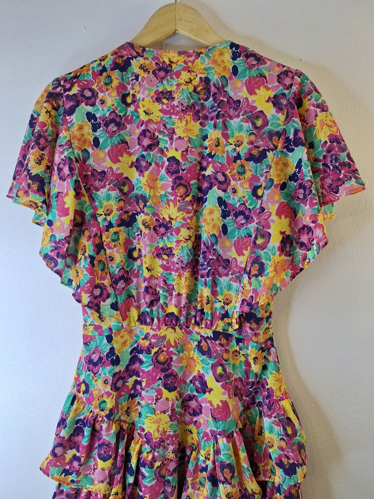 Vintage 80s Babydoll Dress Sz S Ruffles Cottage Peasant Old Money Made In USA