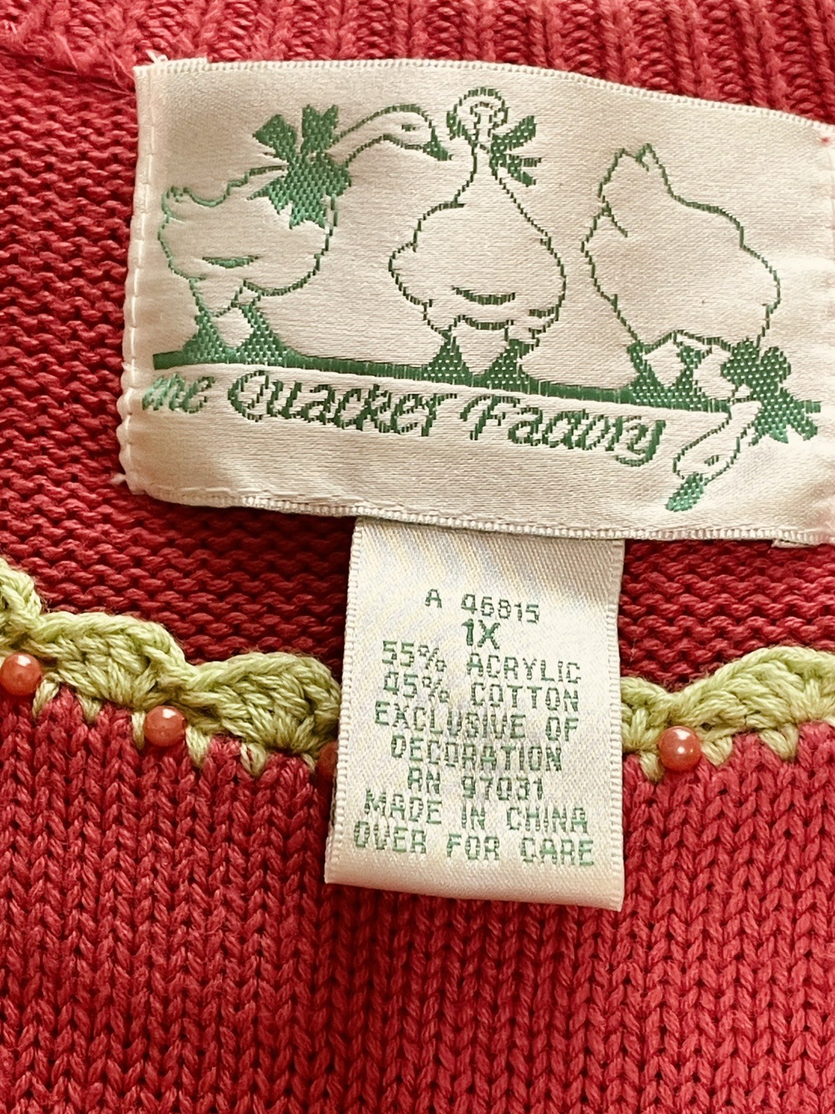90s Quacker Factory Flamingos Love Birds Tropical Resort Short Sleeve Sweater 1X