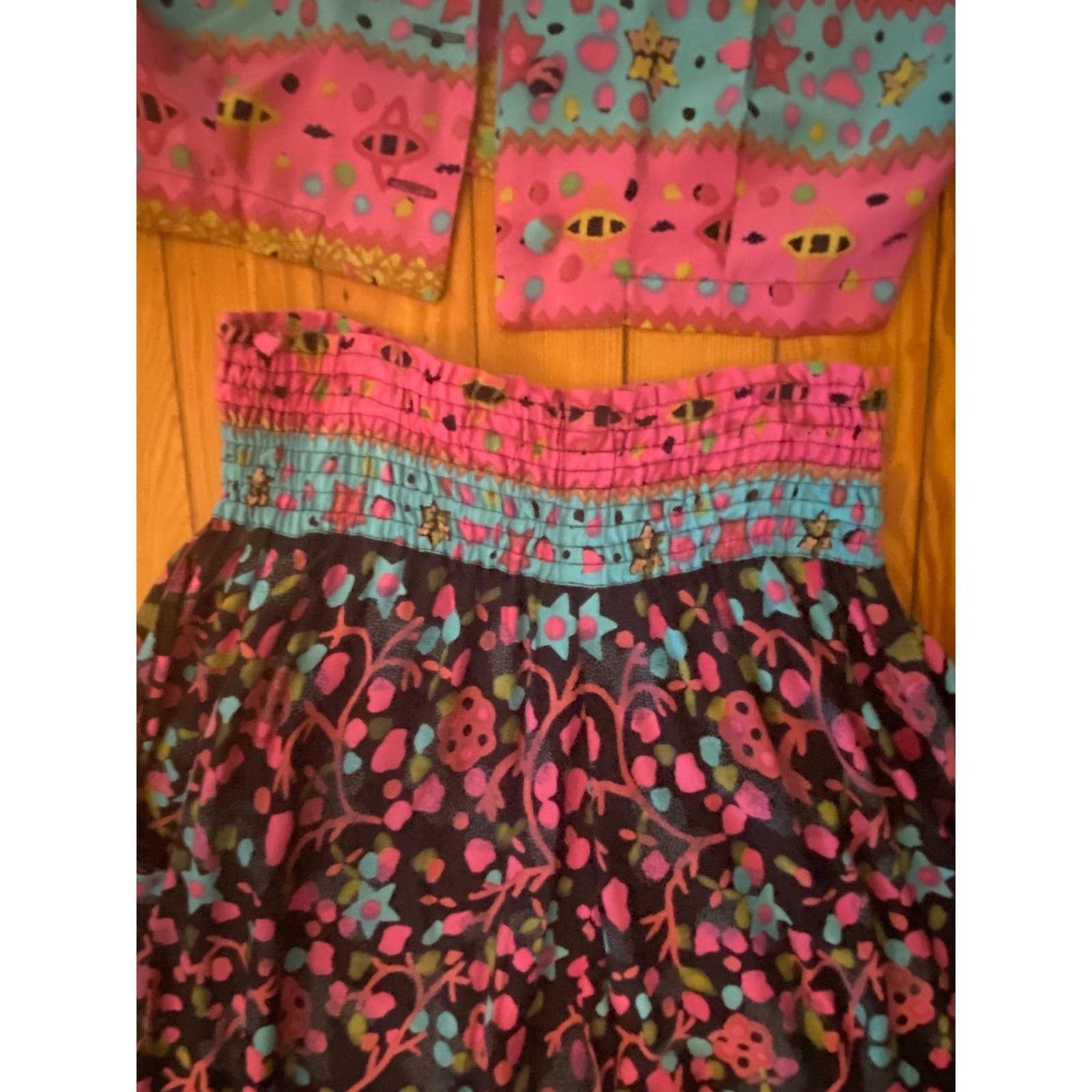 Vtg 80’s Faith 2 Piece Small Floral Sequin Crop Jacket Wide Leg Pants new wave