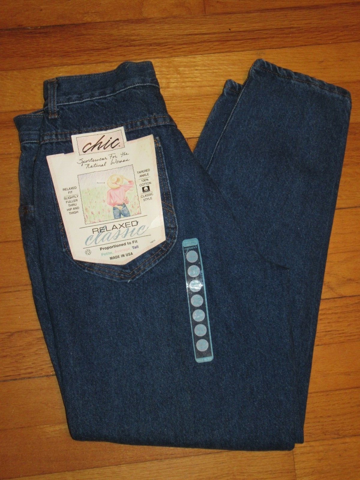 NOS VTG Chic Denim Jeans High Waist Relaxed Fit Tapered Ankle USA 10 Petite