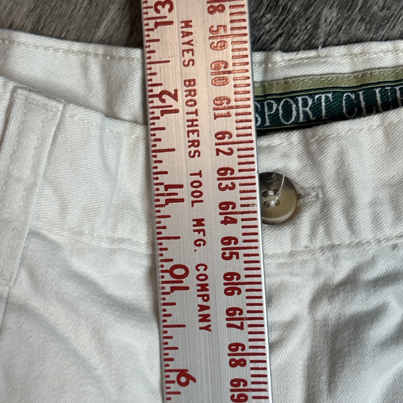 Vintage Paris Sport Club Ivory High Waist Chino Tapered Leg Size 3 Preppy