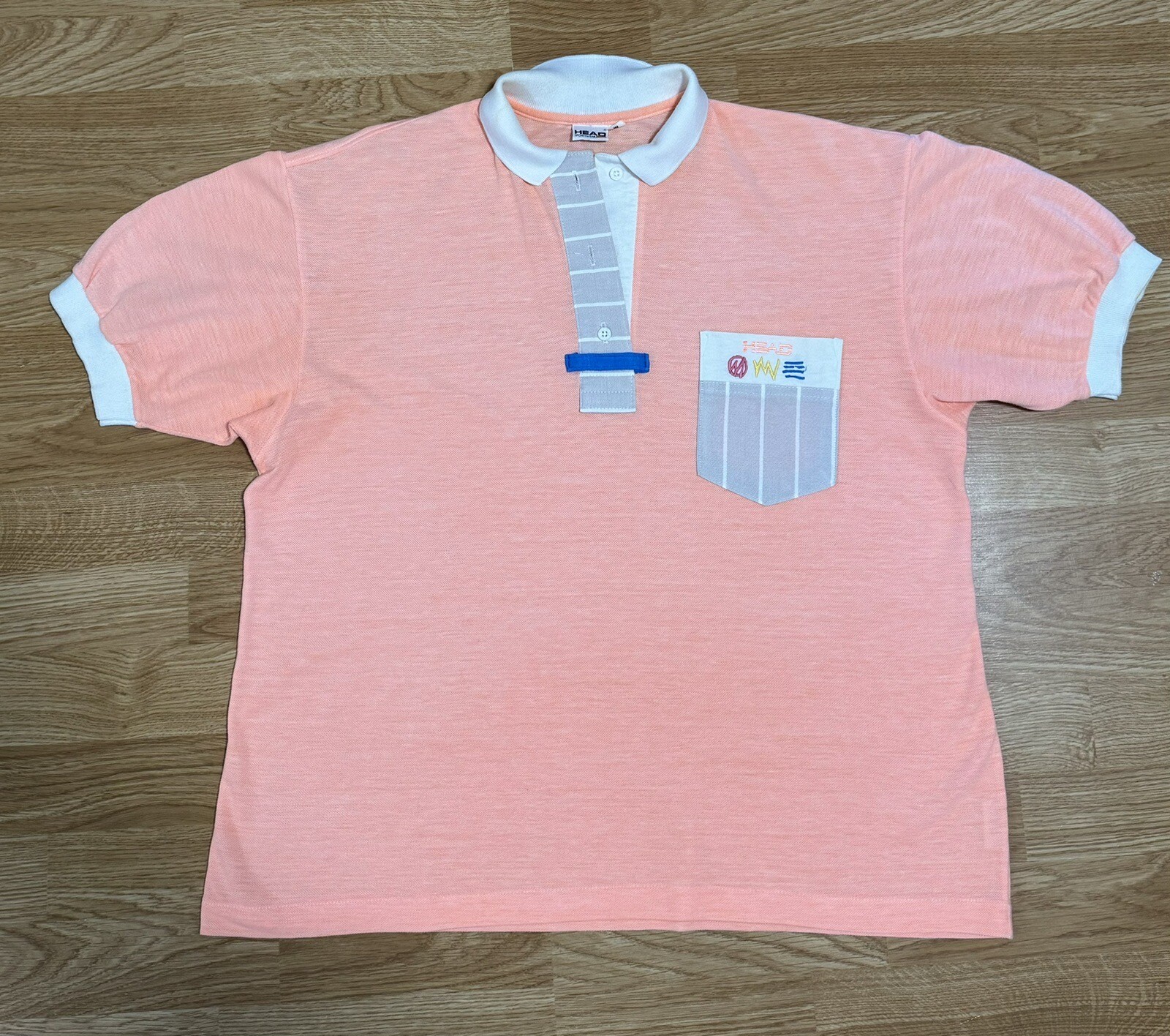Vintage 1980s HEAD Tennis Polo Shirt Size Medium
