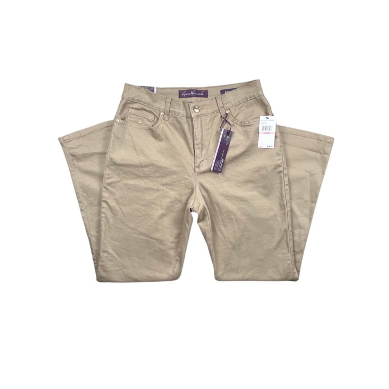 Gloria Vanderbilt Amanda Jeans Size 10 Short Khaki Tan High Rise Tapered NWT