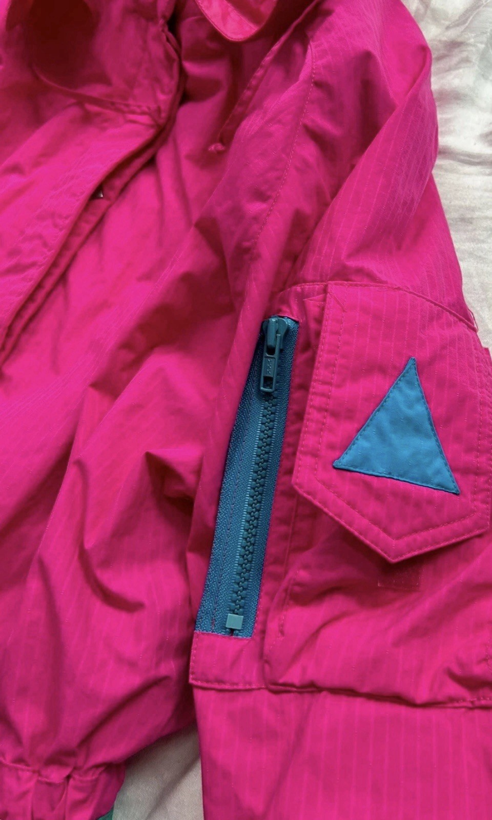 Awesome! VINTAGE Obermeyer Ski Jacket Pink Colorblock 80s Retro Size 10 L/XL