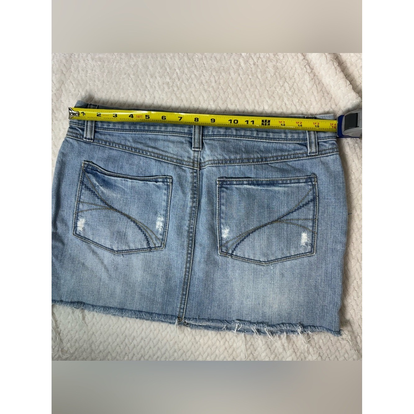 Old Navy Light Blue Distressed Denim Mini Skirt Y2K style