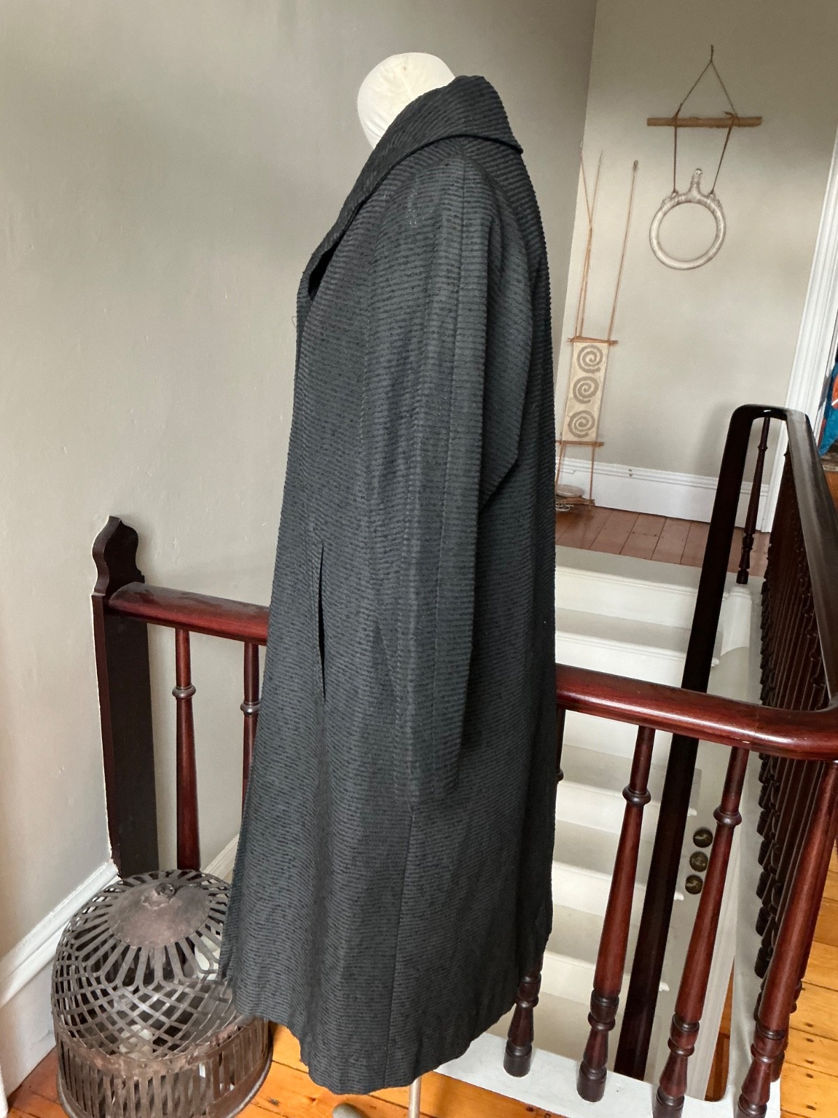 Vintage 60’s Kay McDowell Original Black Faille Coat Shawl Collar Slash Pockets