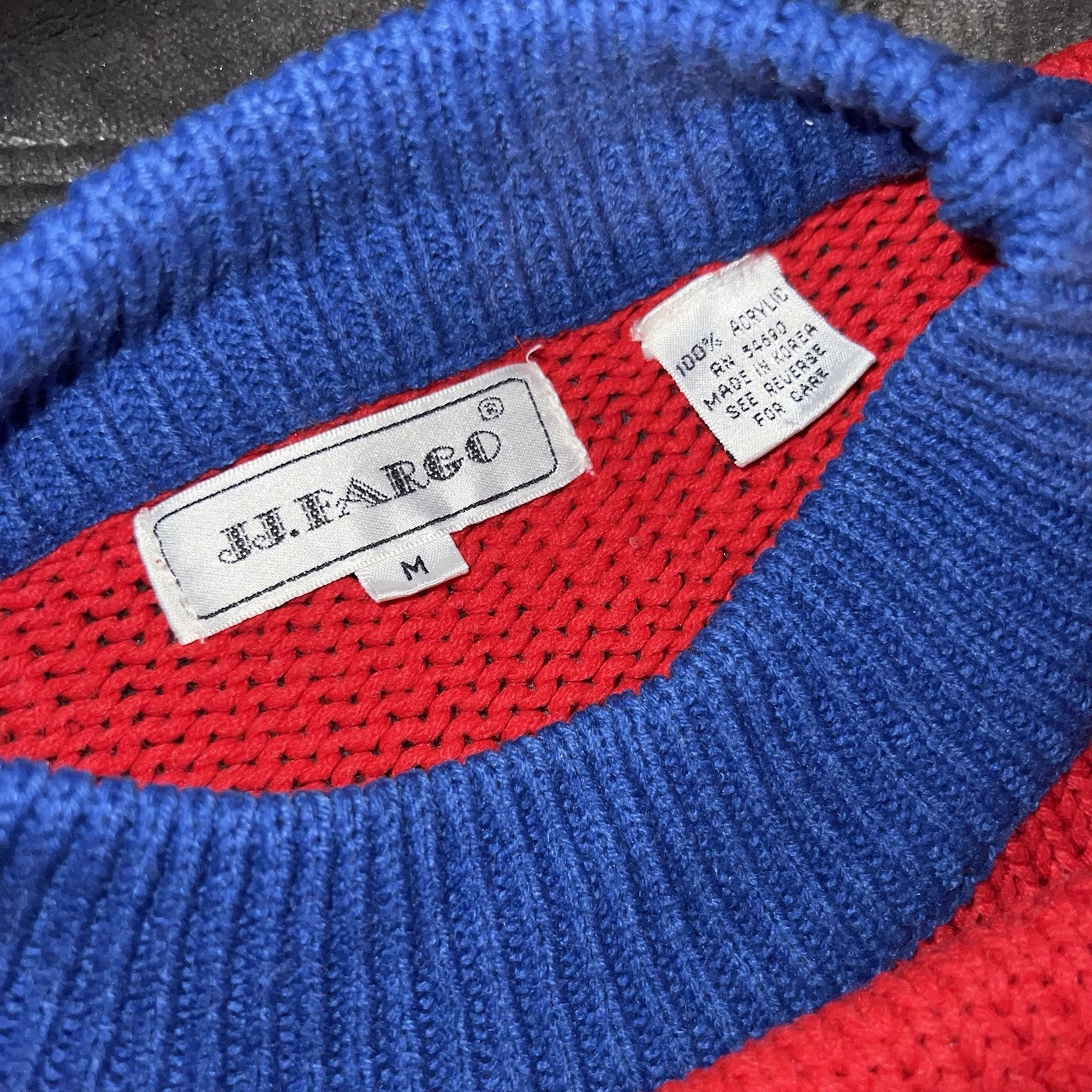 Vintage Womens Sweater JJ Fargo Stained Cheerleader CLUB BOY CRAZY 70s 80s Large