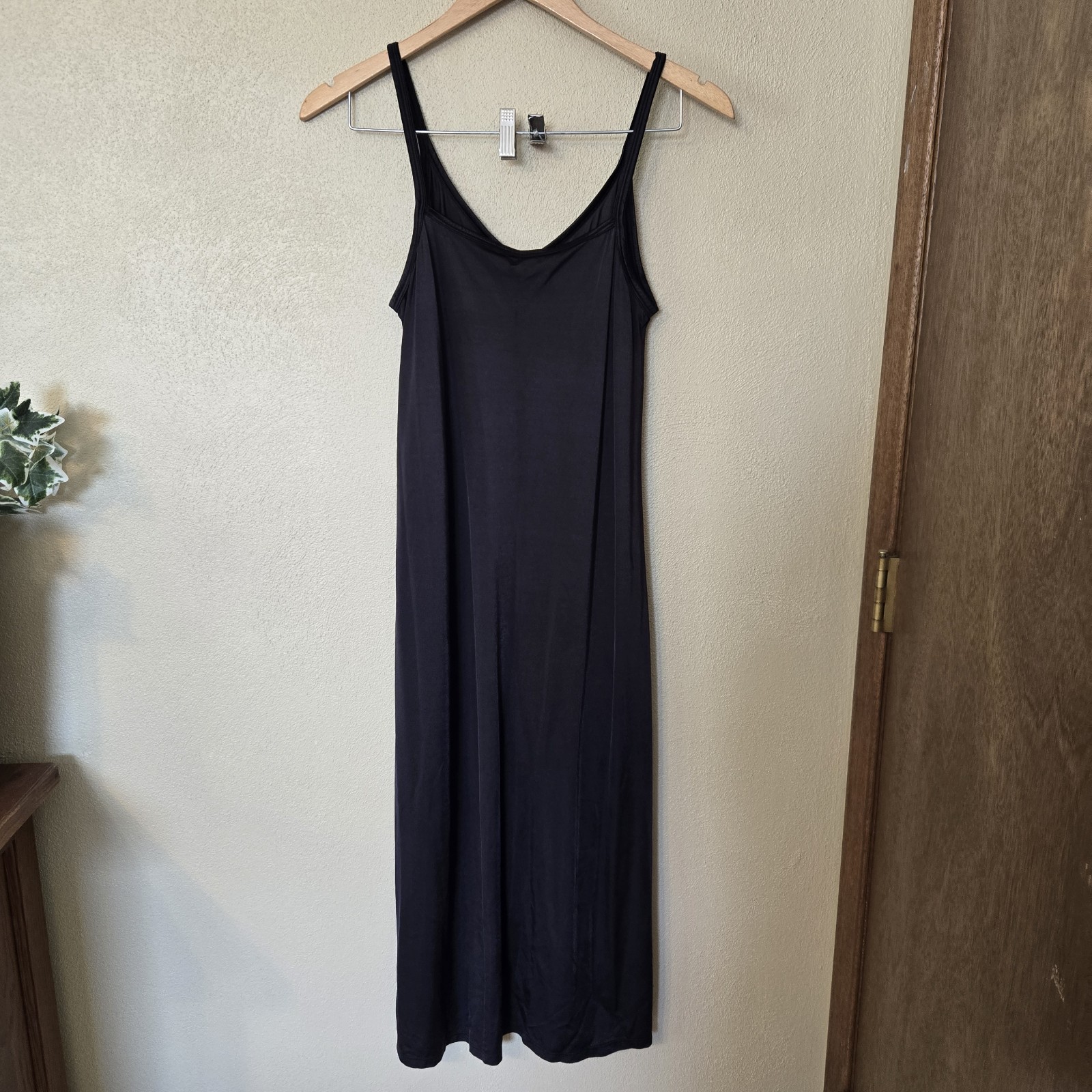 Vintage Vanity Fair Black Long Slip Dress Women Size 34 32″/40
