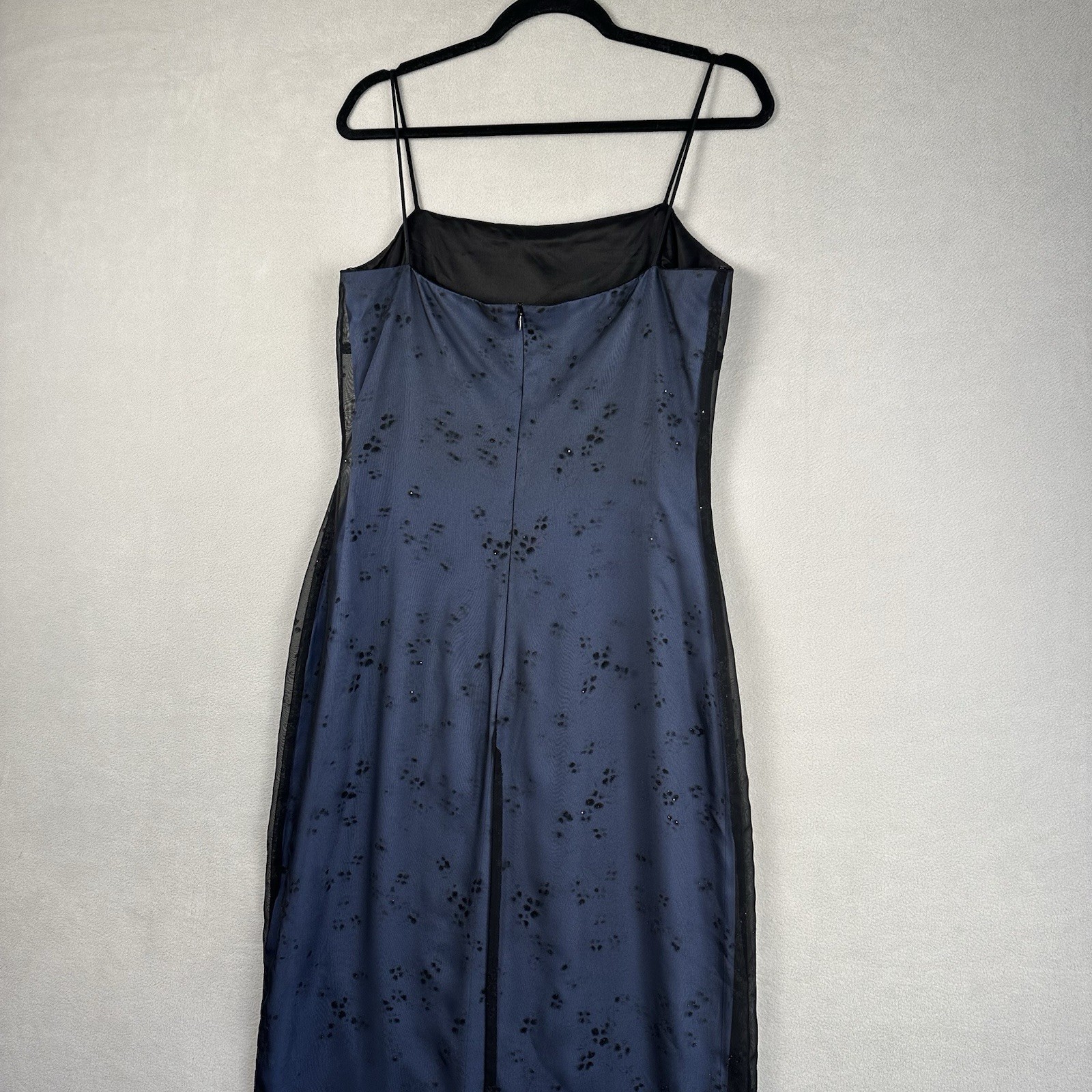 Vtg Arianna By Rachel Kaye Mesh Overlay Dress Sz 10 Blue Blk Sparkle Whimsygoth
