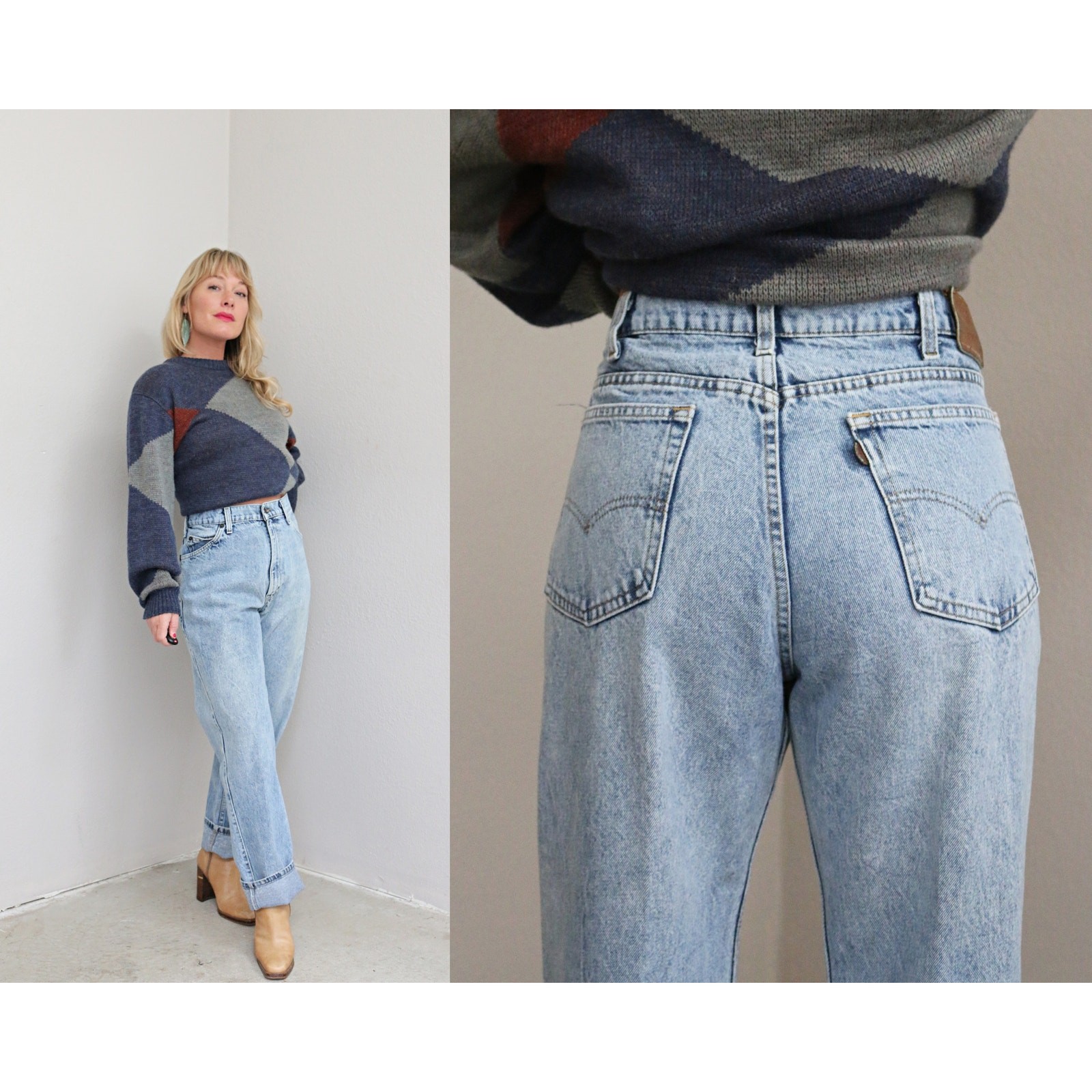 1980’s Vintage Levi’s Baggy Fit 840 Jeans ~ Women’s LG XL 36″ to 37″ ~ Men’s LG