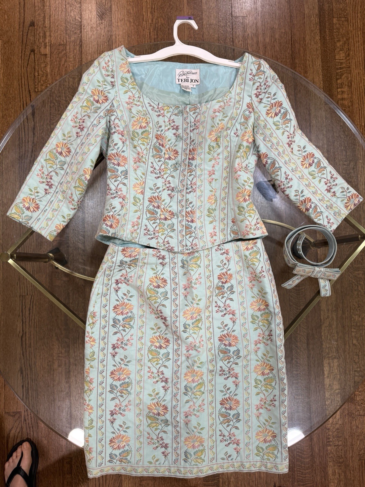 Rickie freeman For Terri Jon Vintage 80s/90s Two Piece Skirt Suit