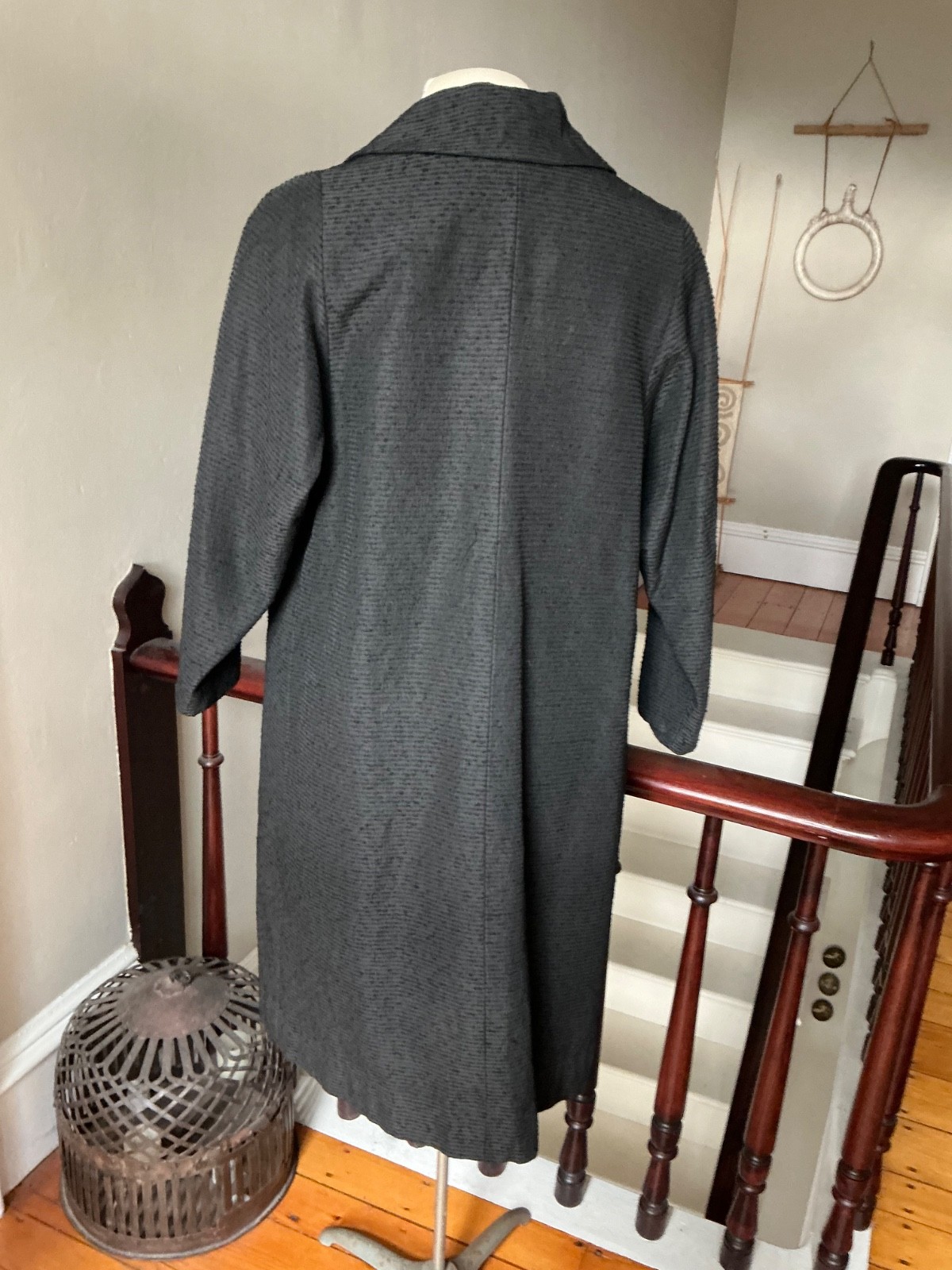 Vintage 60’s Kay McDowell Original Black Faille Coat Shawl Collar Slash Pockets
