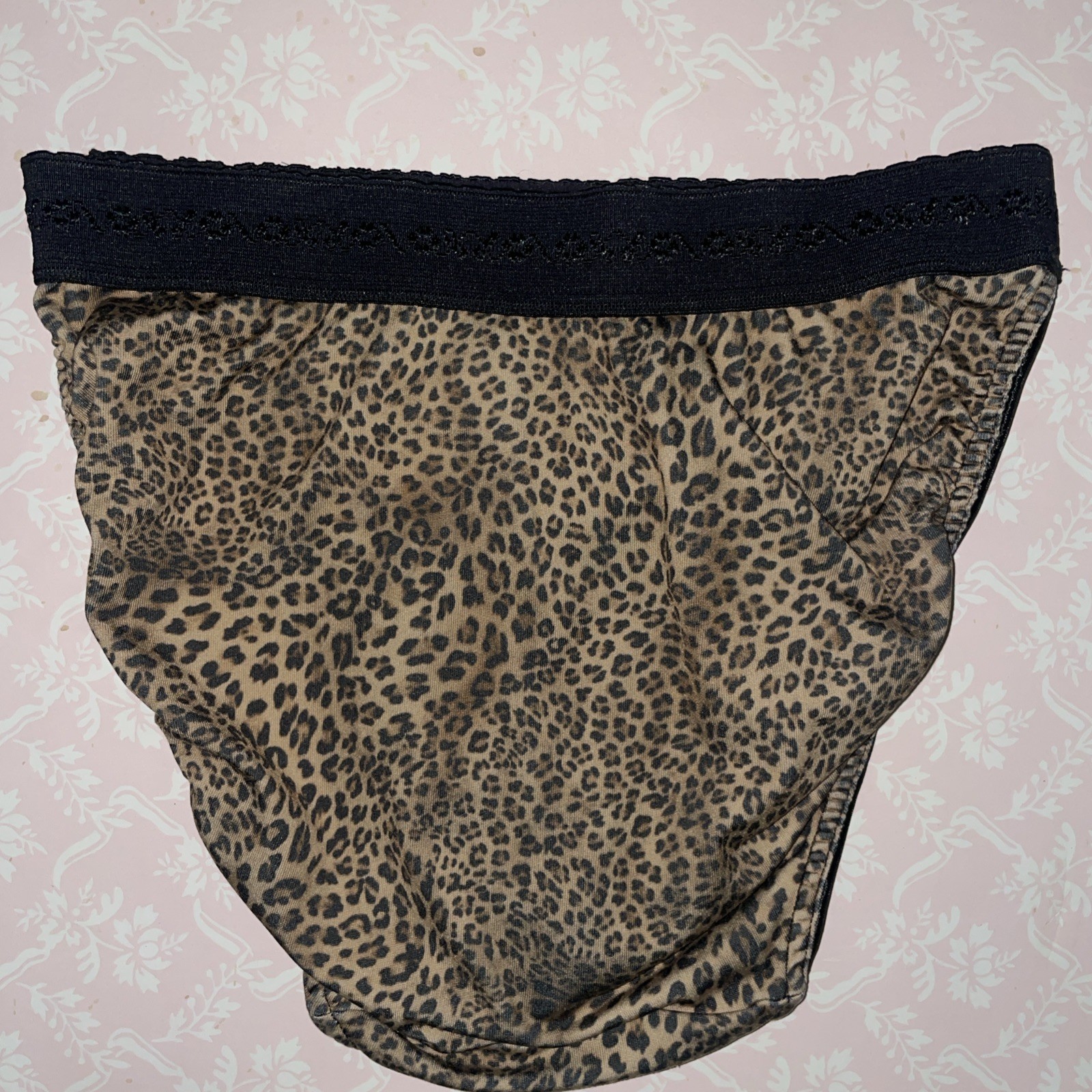 VTG Rio Wide Waistband PANTIES HI cut Leg Panty Leopard No tag Second Skin