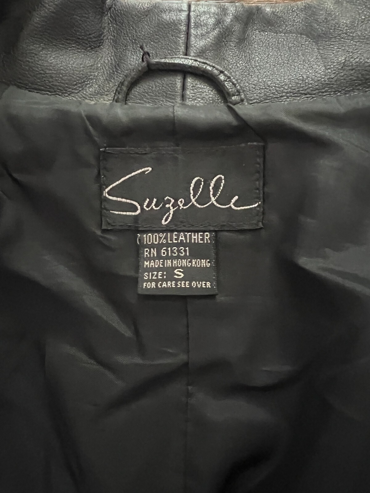 Vintage 80s Suzelle Leather Dolman Batwing Slouch Cocoon Coat Jacket Black Sz M