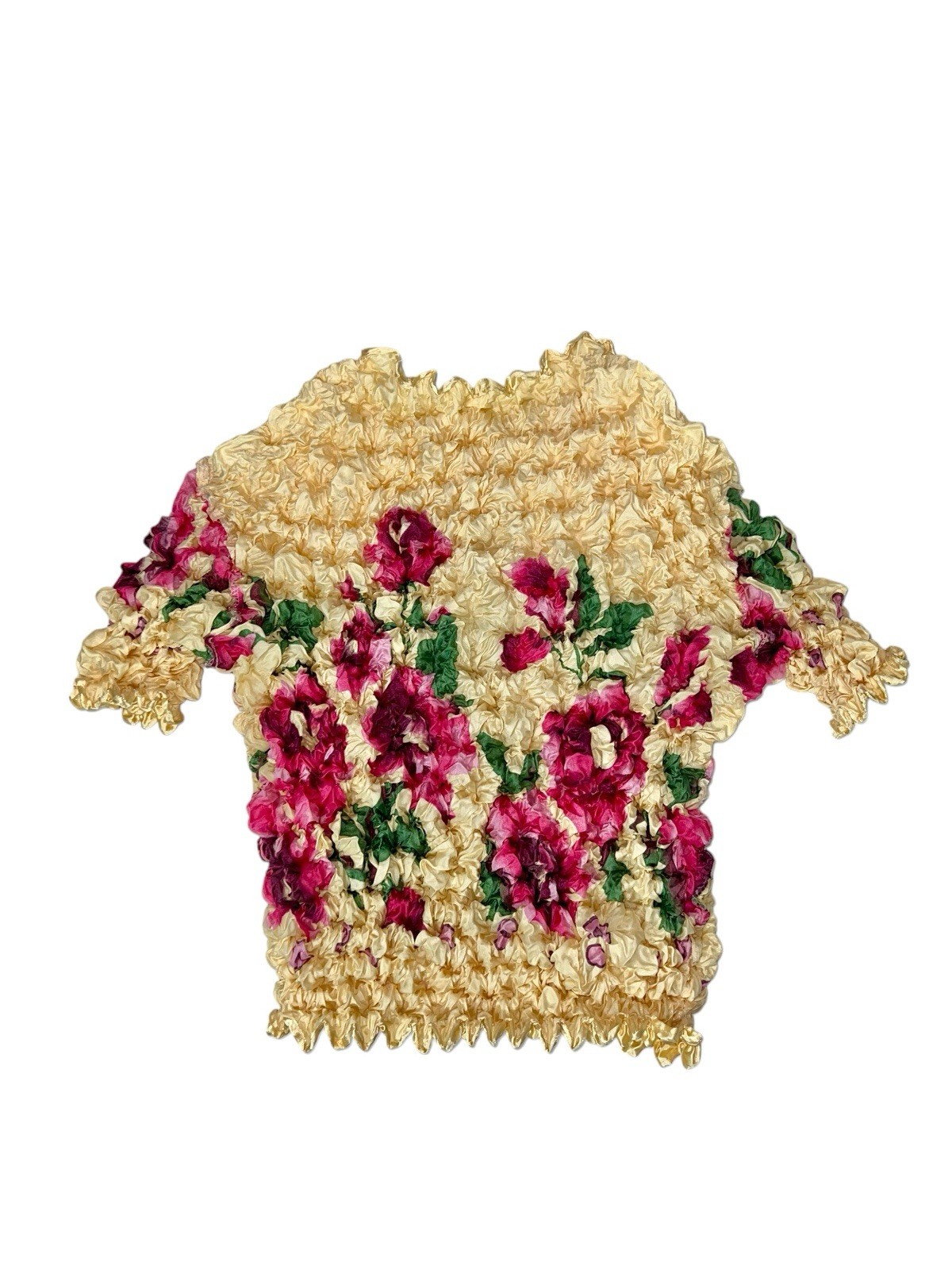 WHIMSICAL FAIRY POPCORN BLOUSE CRINKLE SHIRT MAGIC BUBBLE VTG Y2K RENAISSANCE