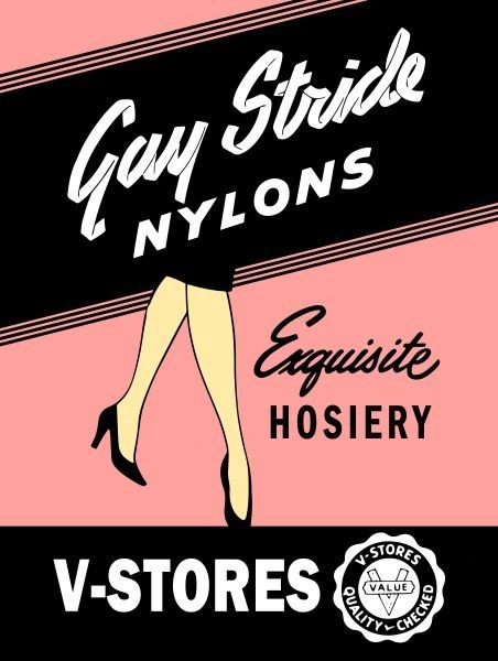 Gay Stride Nylons – Exquisite Hosiery NEW METAL SIGN: 12×16″