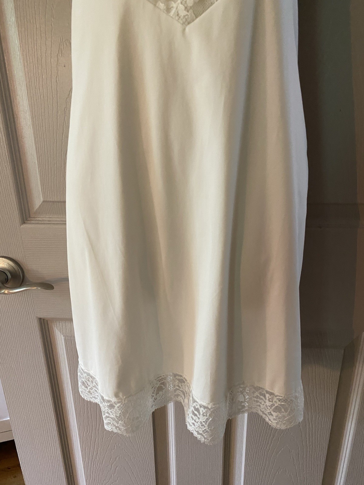 Vanity Fair Vintage Lace Bodice Ivory Mini Slip Dress Size 34 Small VGC