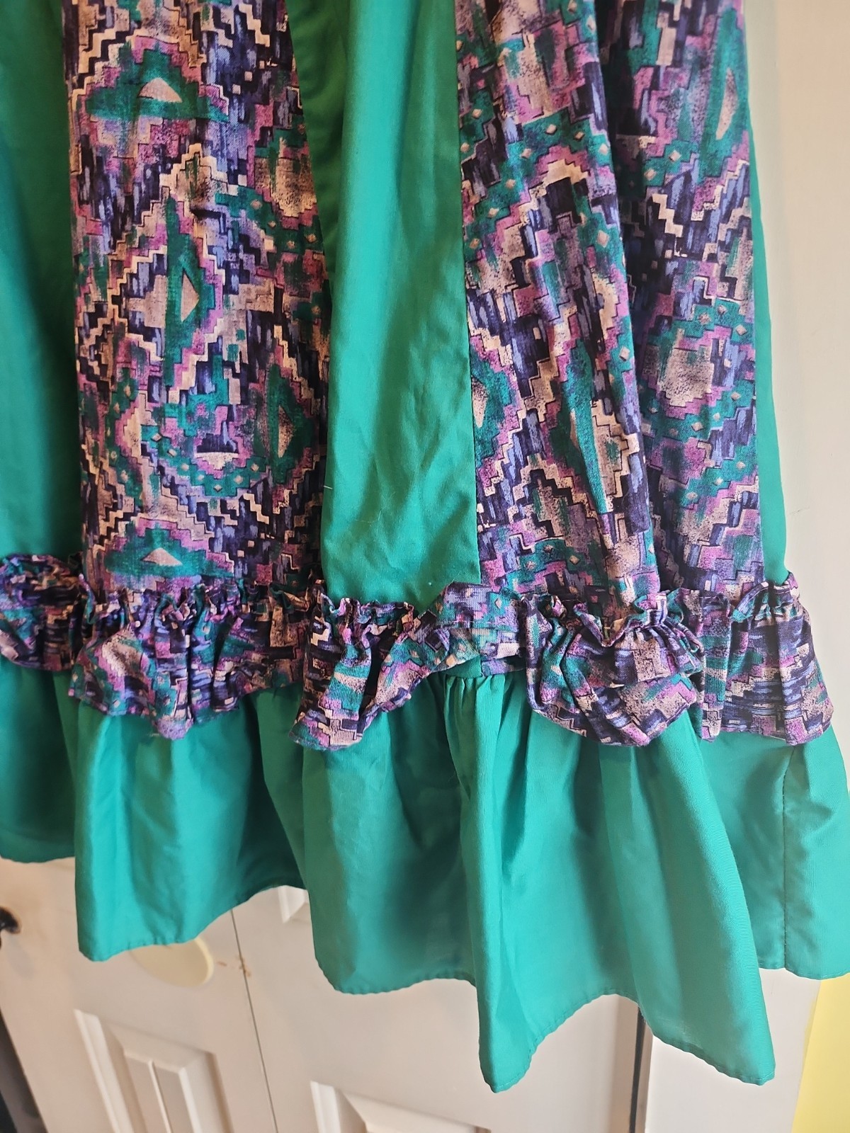 Partners Please! Malco Modes Square Dance Skirt Turquiose Purple Trim Size XL
