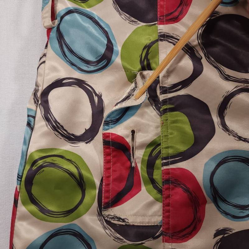 Jou Jou Vintage 1990s Colorful Circle Print Trench Coat Womens M Good Condition