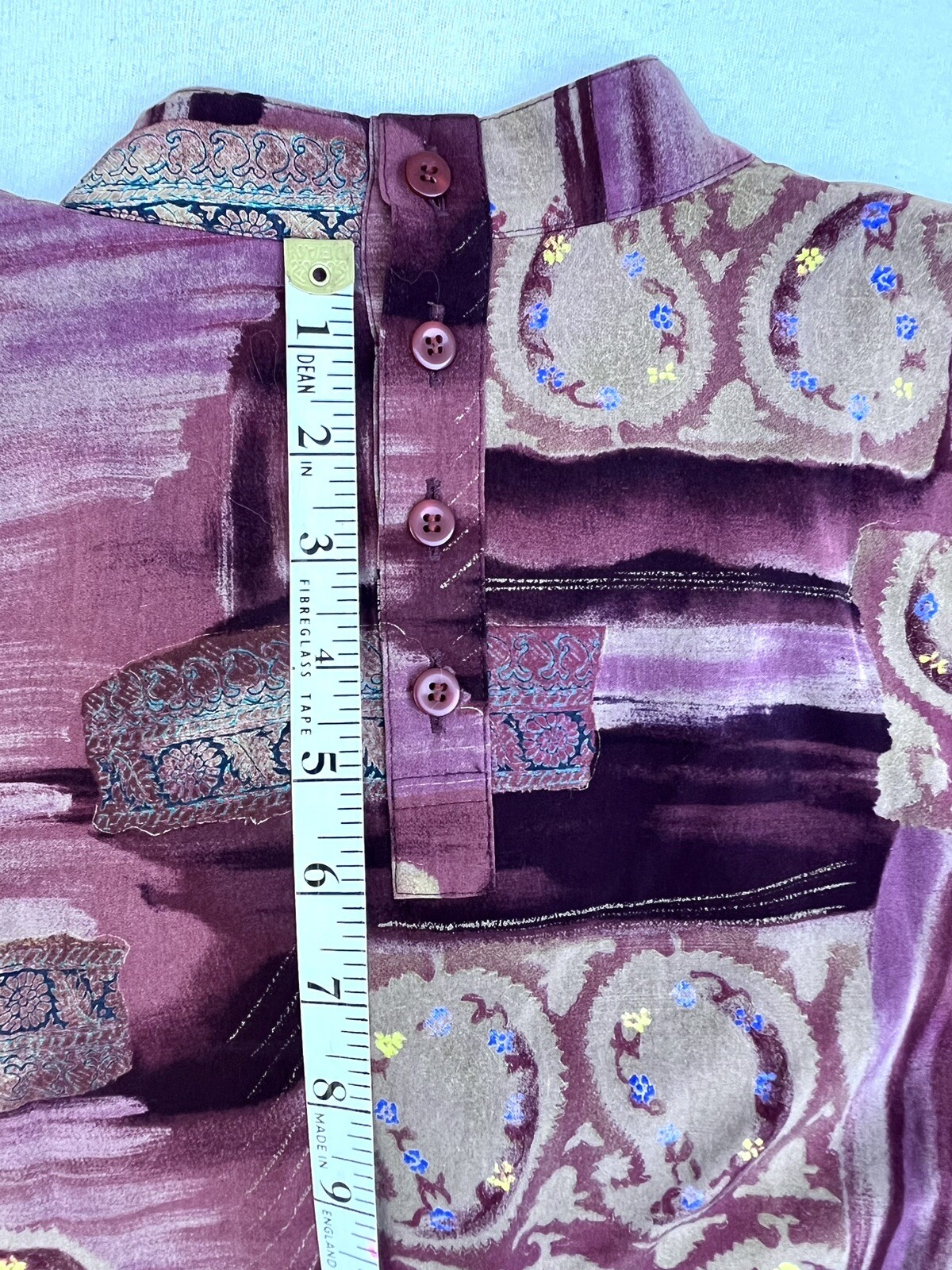 Christian Aujard 90s Vtg Paisley Cowl Blouse LS Pullover 86/90cm Japanese import
