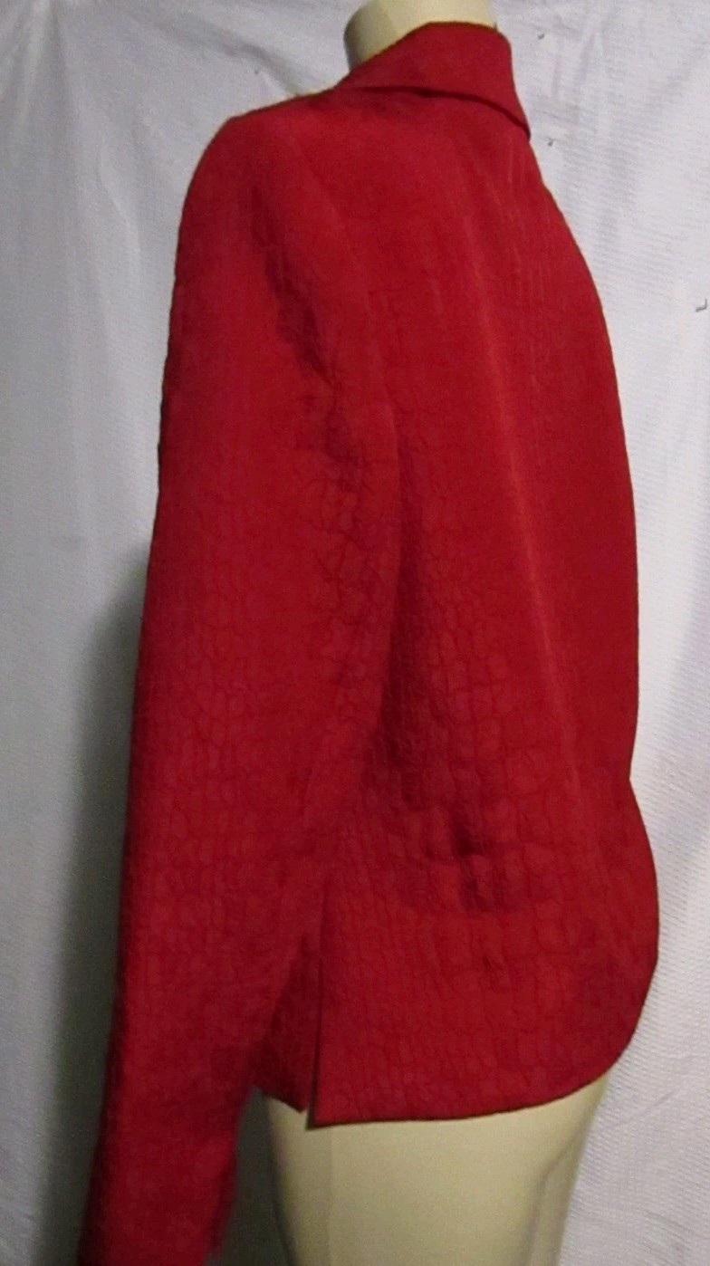 Koret Open Jacket Blazer Women’s Size 10 Red Textured Lined Pockets