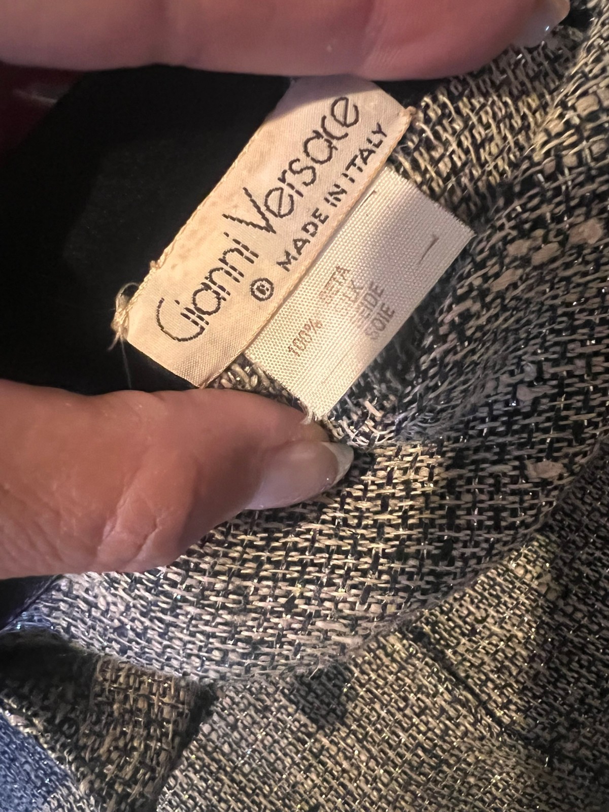 VINTAGE 80’S GIANNI VERSACE TWEED SILK LINEN BLAZER SZ L LARGE