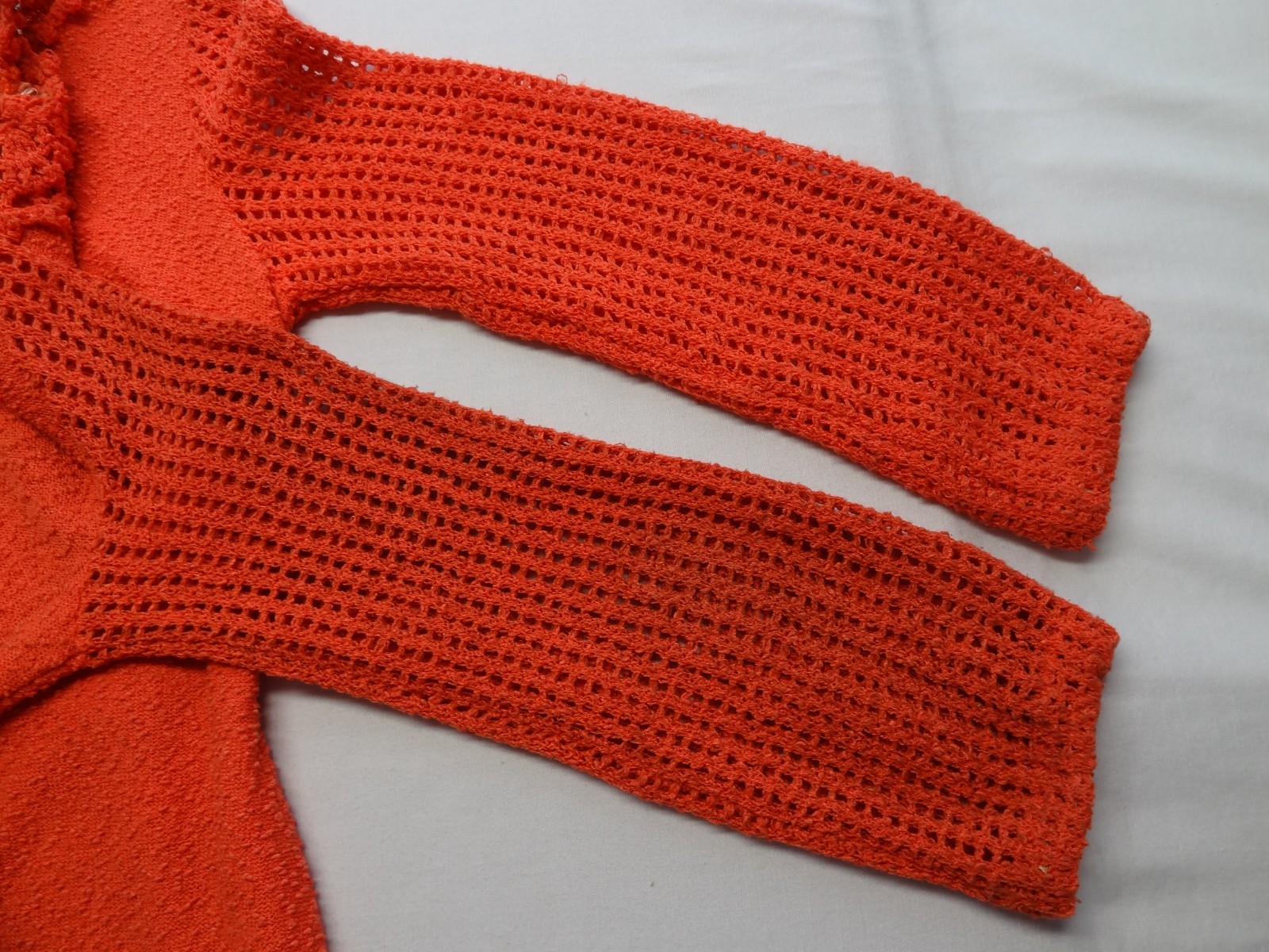 M Katrina Custom of California VTG Orange Knit Dress Evening Talon Long Sleeve