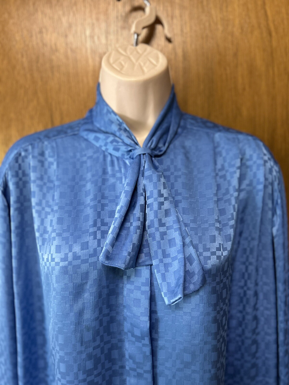 Vintage 70s 80s JAMES KENROB 18/20 2-Piece Blouse & Pant Set BLUE *Hemmed* Y24