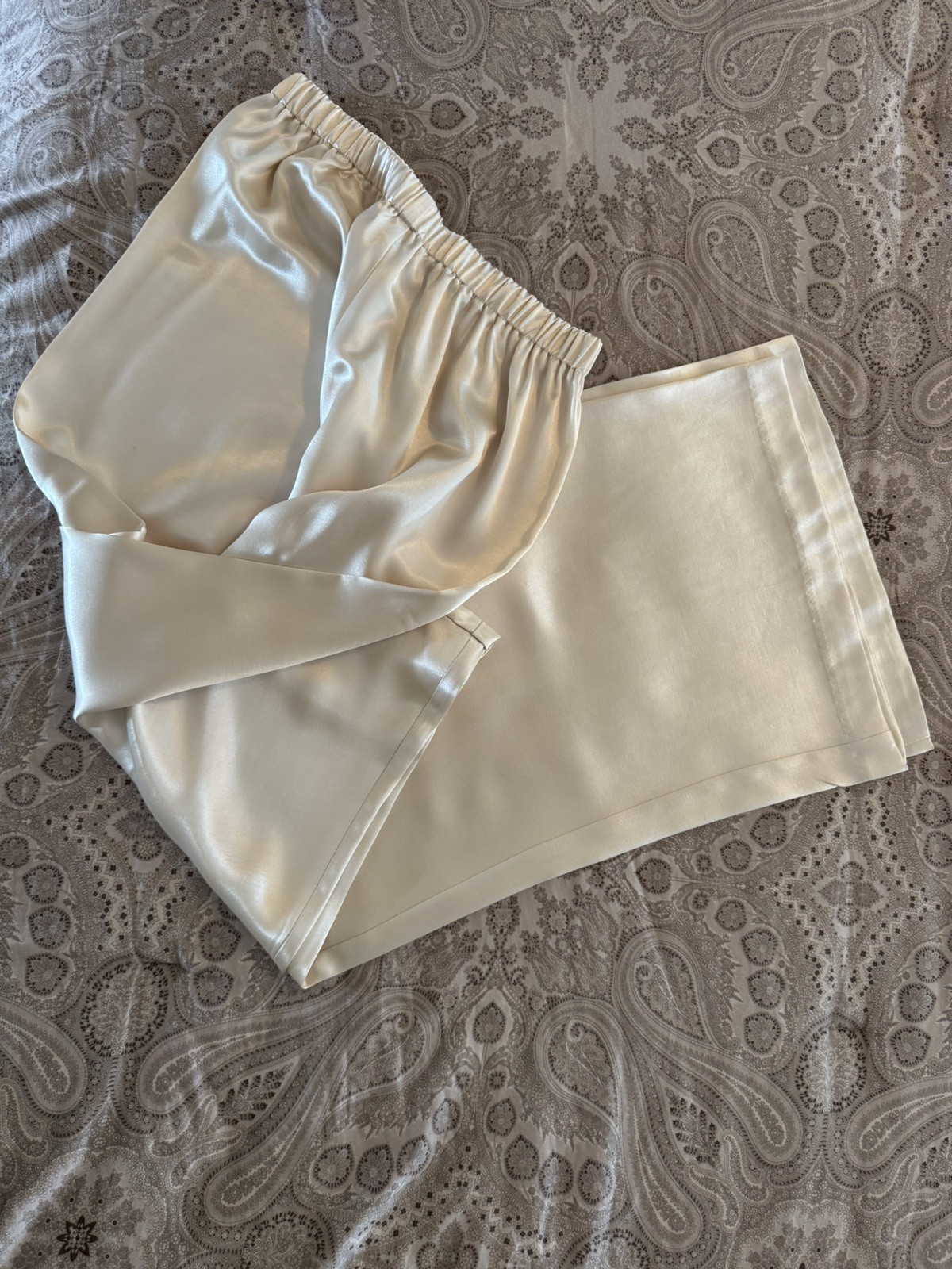Vintage Alchemy by Joo Mee Ivory Cheongsam EmbroideredDress & Pants Set Sz Small