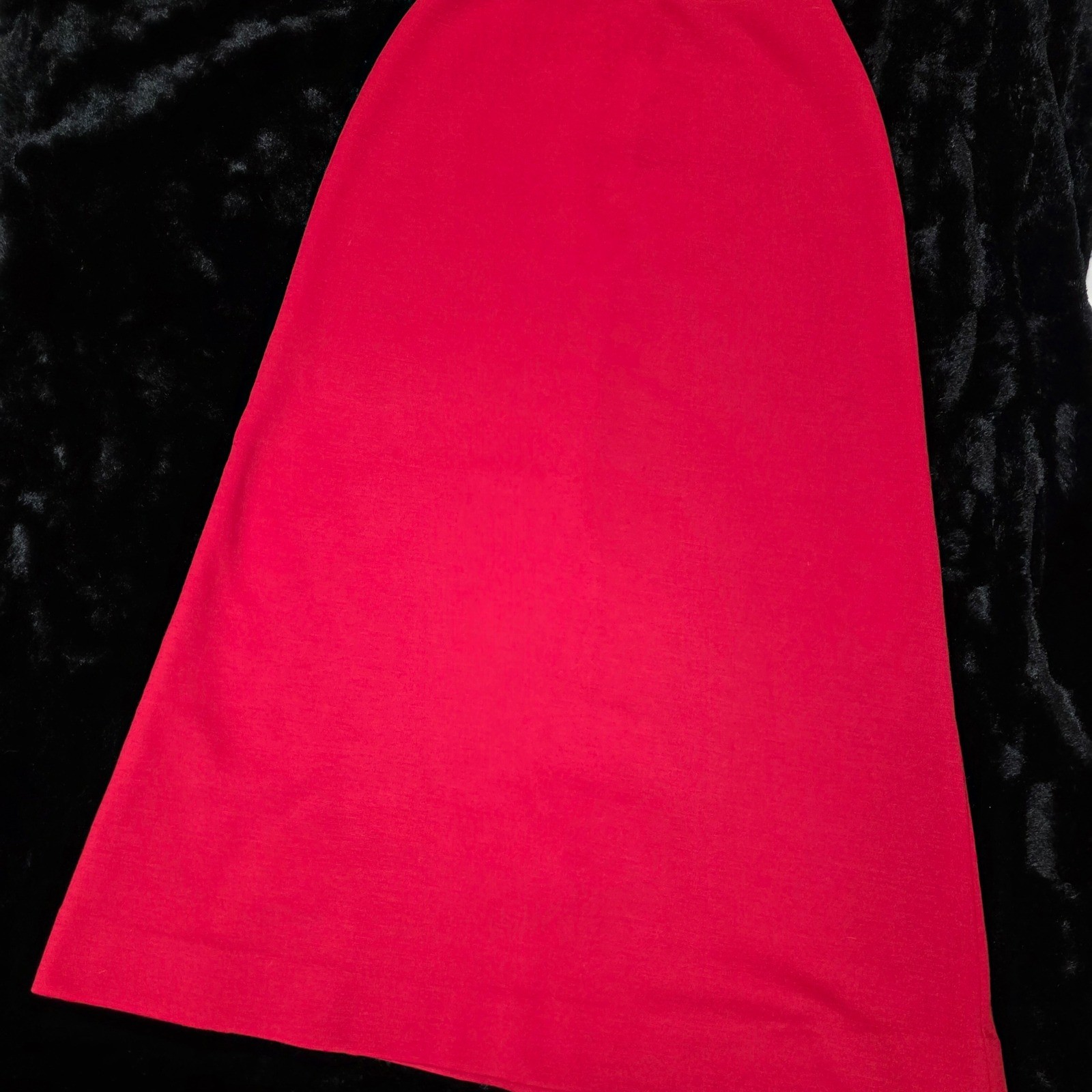Jantzen Maxi Skirt Women Size 12 Red Vintage High Waist A-Line Slit EUC