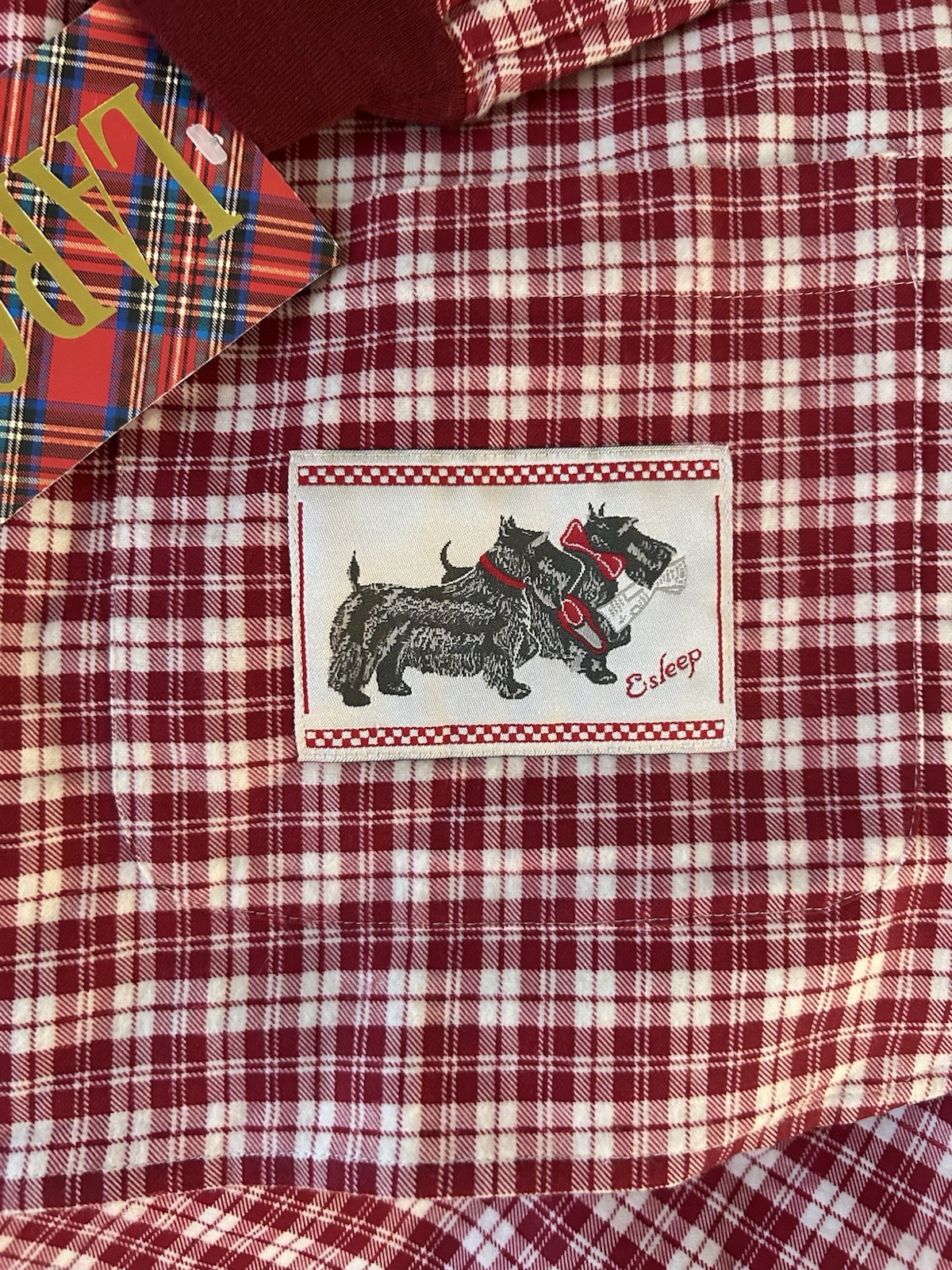 RARE VTG 90’s ESLEEP NWT Flannel PJ Set Baseball Style Size Large Red Soft