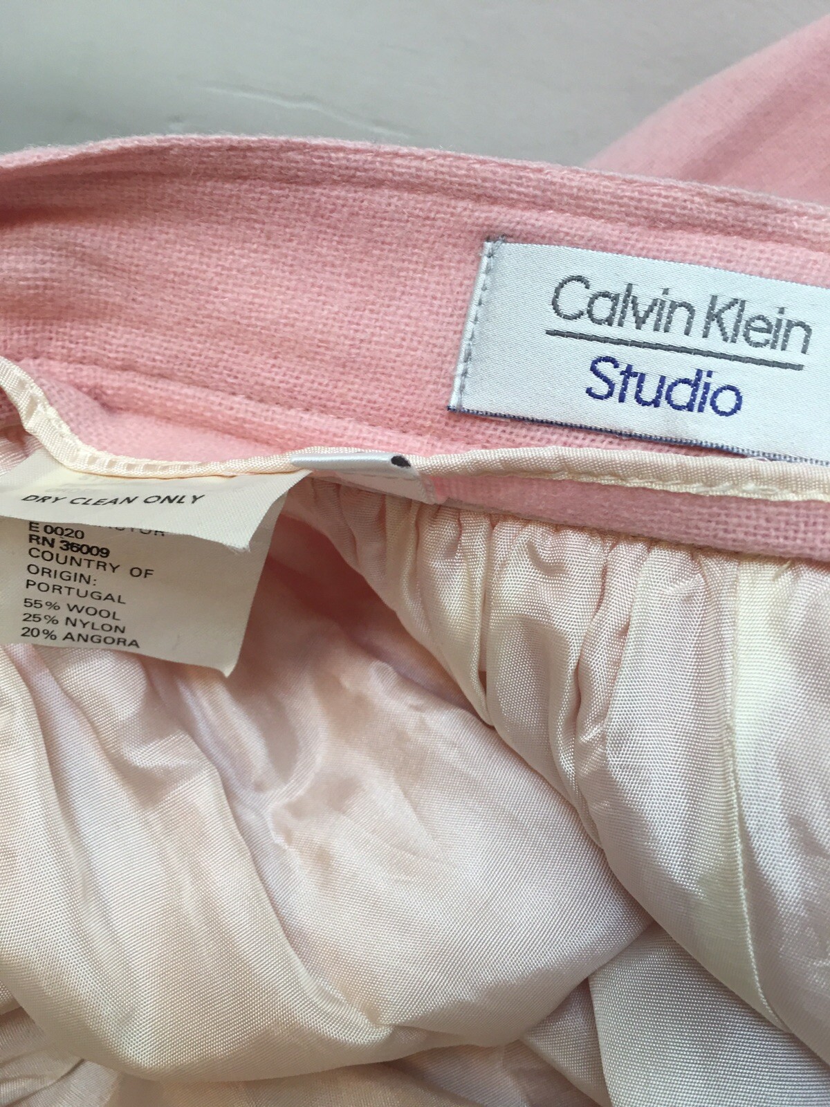 Calvin Klein vtg 80s angora blend maxi skirt pink size 10 fits 6