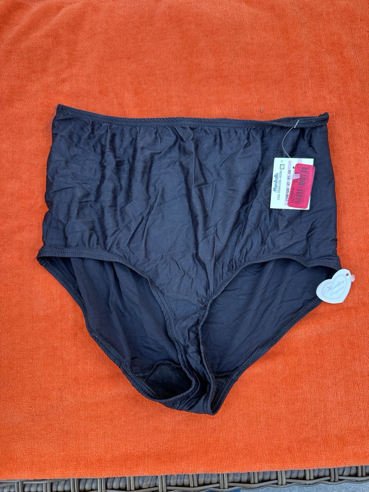 Vintage Hertex black nylon high waisted panties Size Medium New