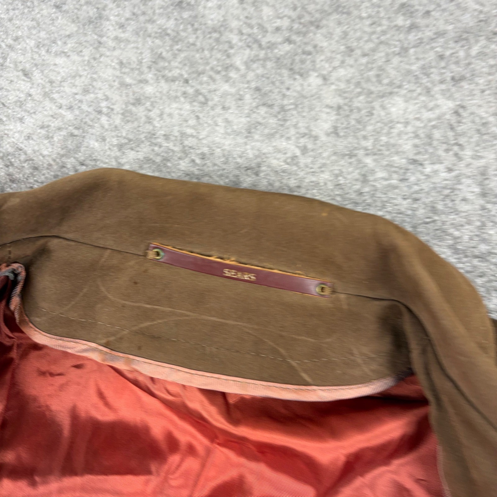 Sears Napoli Suede Jacket Womens Brown Faux Suede Vinyl Vintage 70s Coat