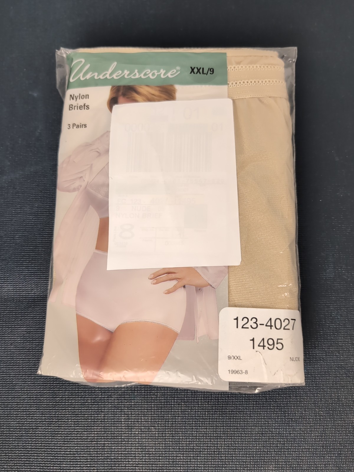 VTG JCPenney Underscore Nylon Briefs Women’s Sz 9 XXL 3 Pack Sealed Nude