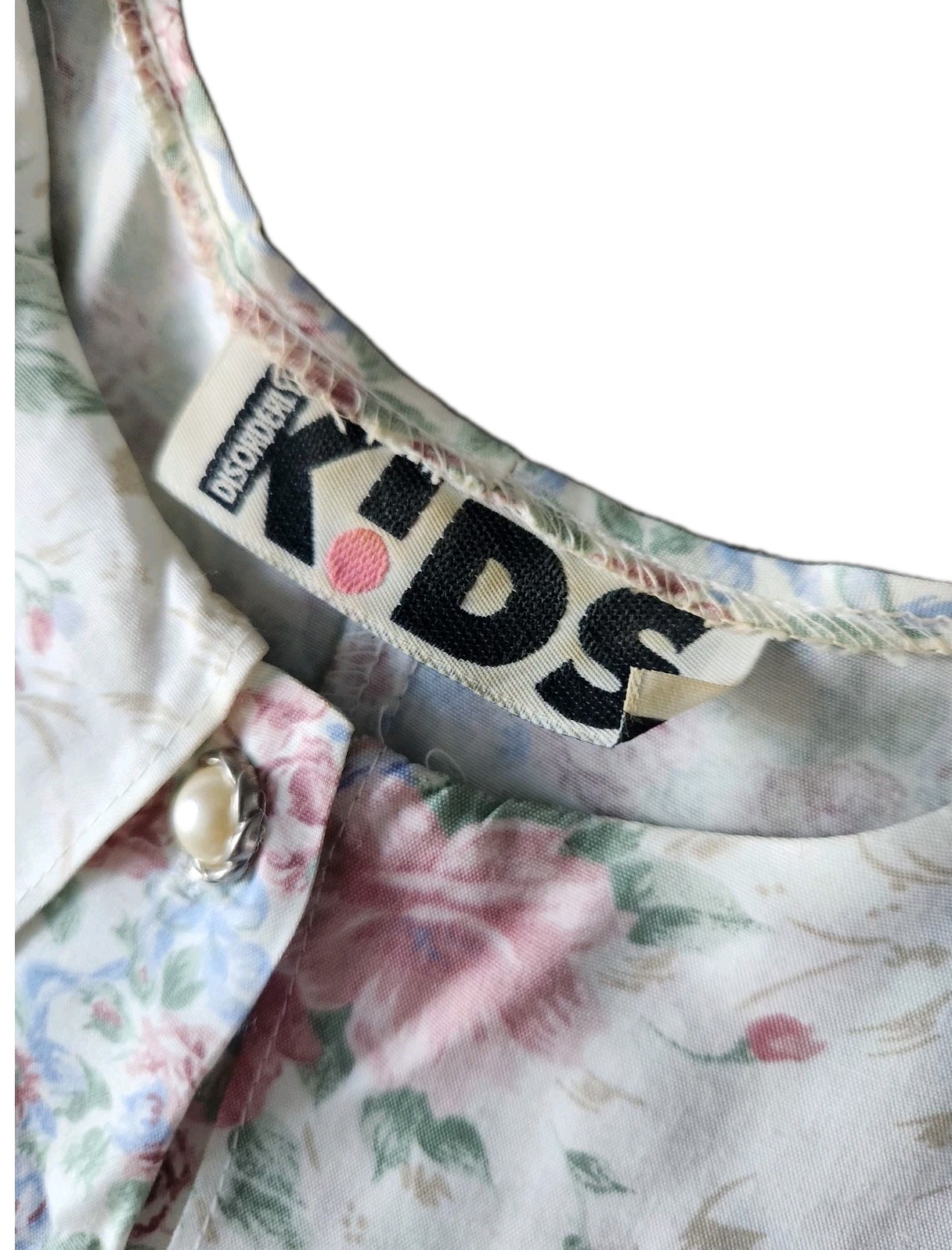 Disorderly Kids Vintage 80s Floral Cropped Collared Jumpsuit Cottagecore XS/S