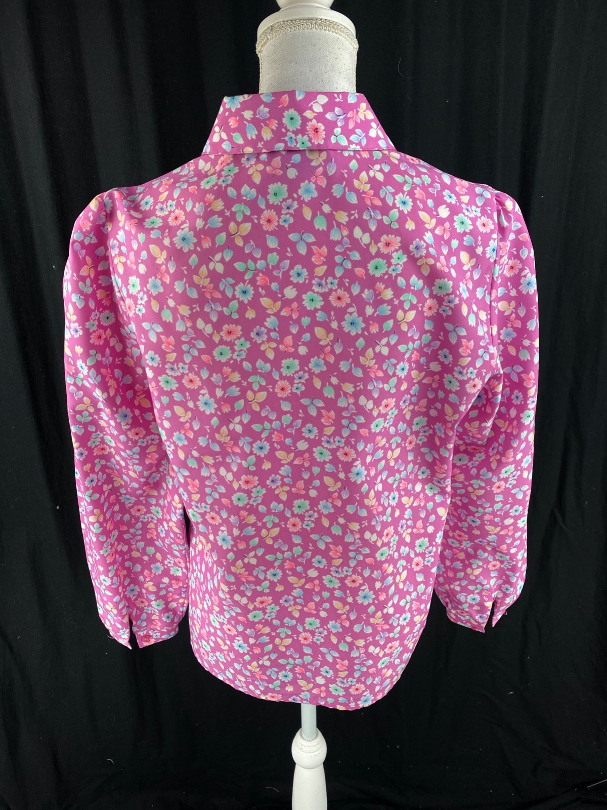 Lady Arrow Mistique Vtg 70s Floral Spring Boho Button Blouse Art Wear Hippie