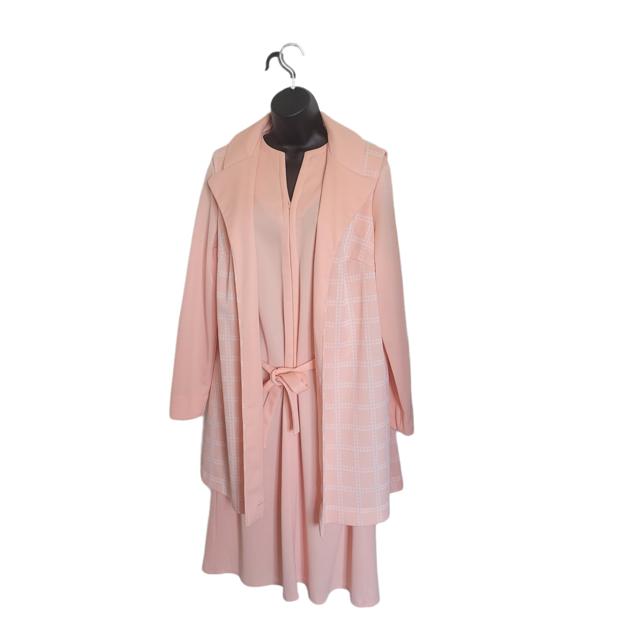 Vintage 50’s 60’s Smarty Togs of Texas Dress & Vest Set Coral Checked Women’s 22