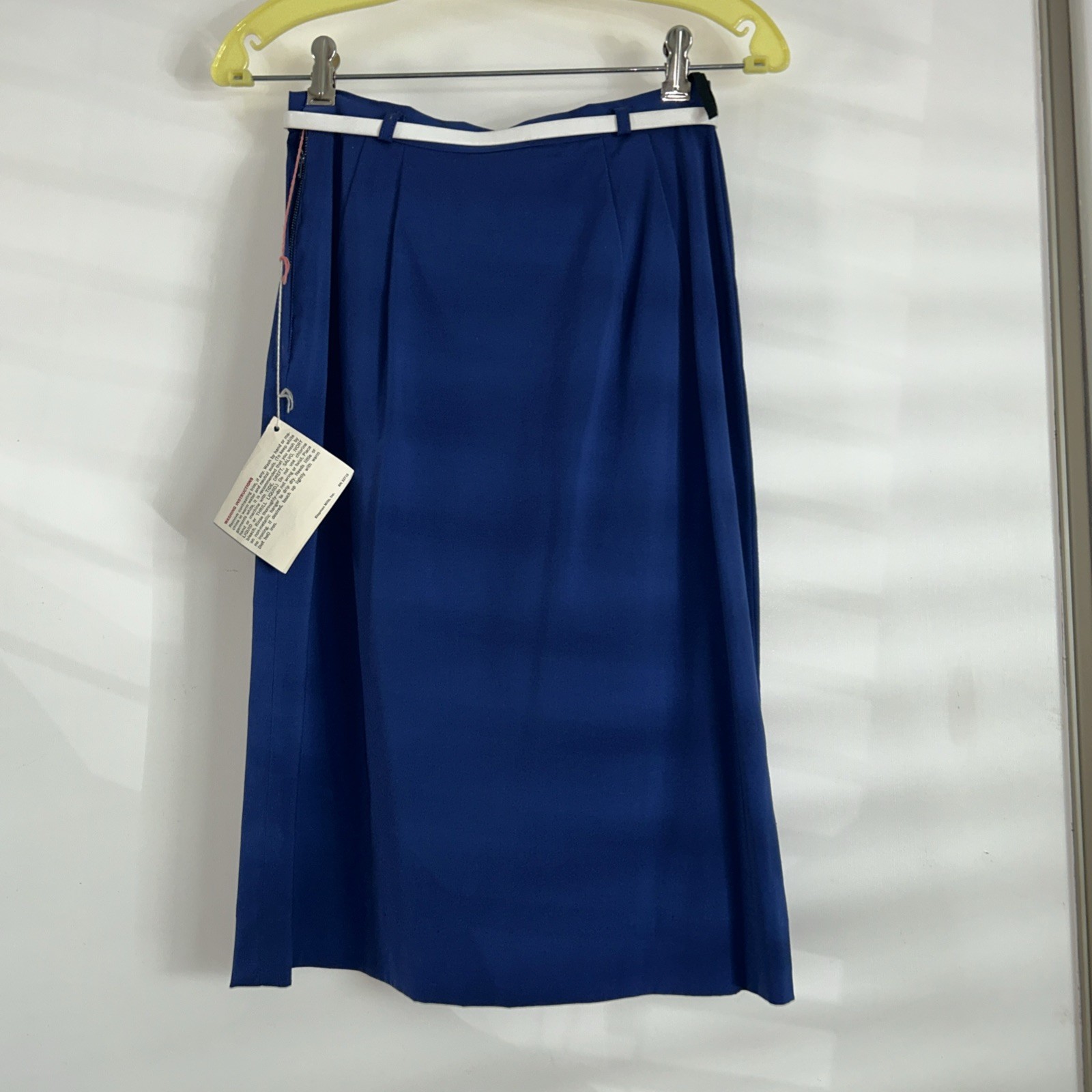 Vintage NWT Poplin MCM Royal Blue Skirt-Jr Size 11-White Belt-Country Set